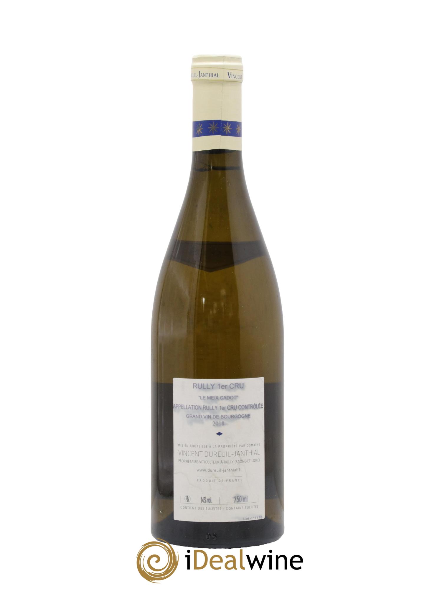 Rully 1er Cru Le Meix Cadot Vieilles Vignes Vincent Dureuil-Janthial 2018 - Lot de 1 bouteille - 1