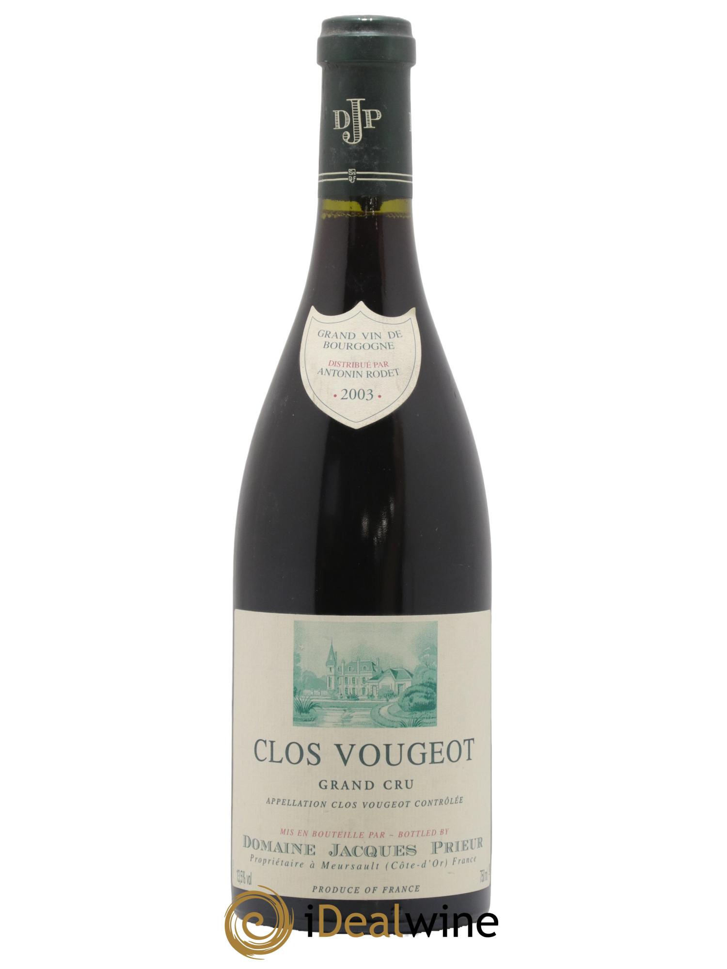 Clos de Vougeot Grand Cru Jacques Prieur (Domaine) 2003 - Lot de 1 bouteille - 0