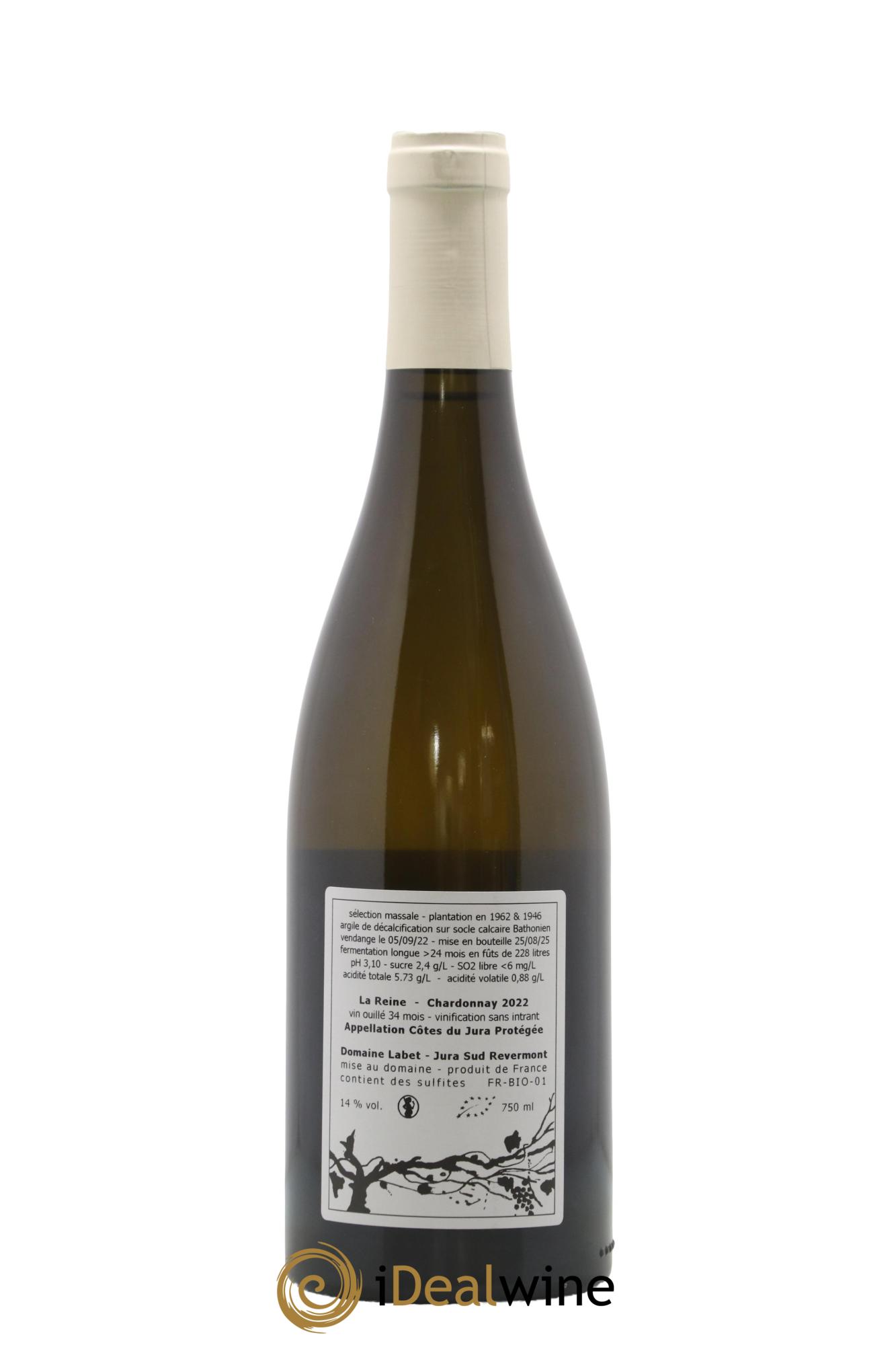 Côtes du Jura Chardonnay La Reine Romain - Julien  - Charline Labet 2022 - Lot de 1 bouteille - 1
