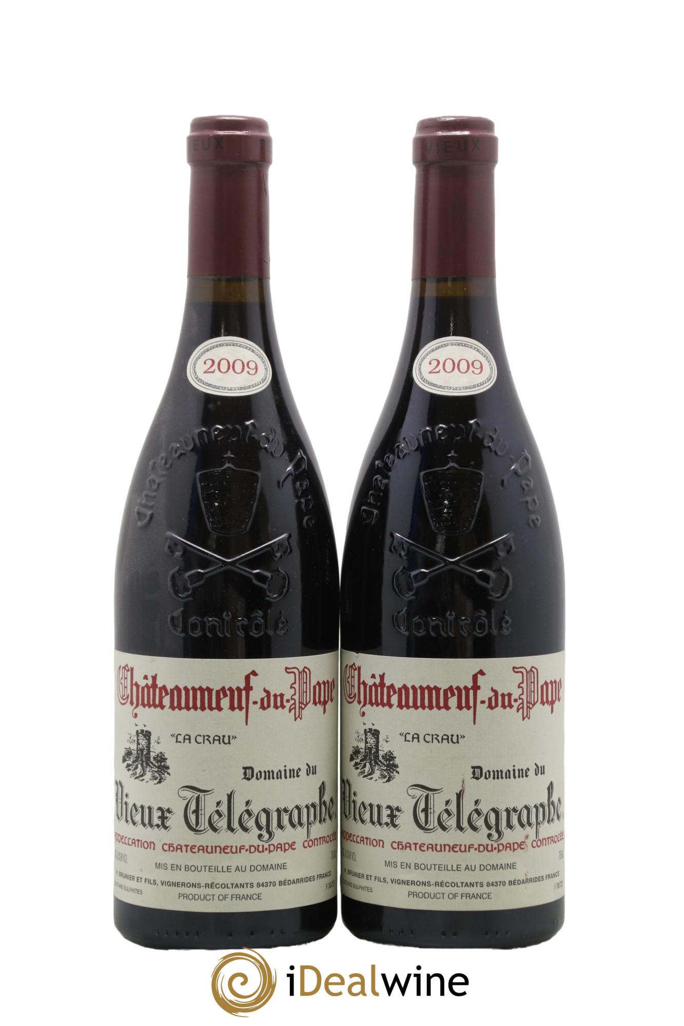 Châteauneuf-du-Pape Vieux Télégraphe (Domaine du) Vignobles Brunier 2009 - Lot of 2 bottles - 0