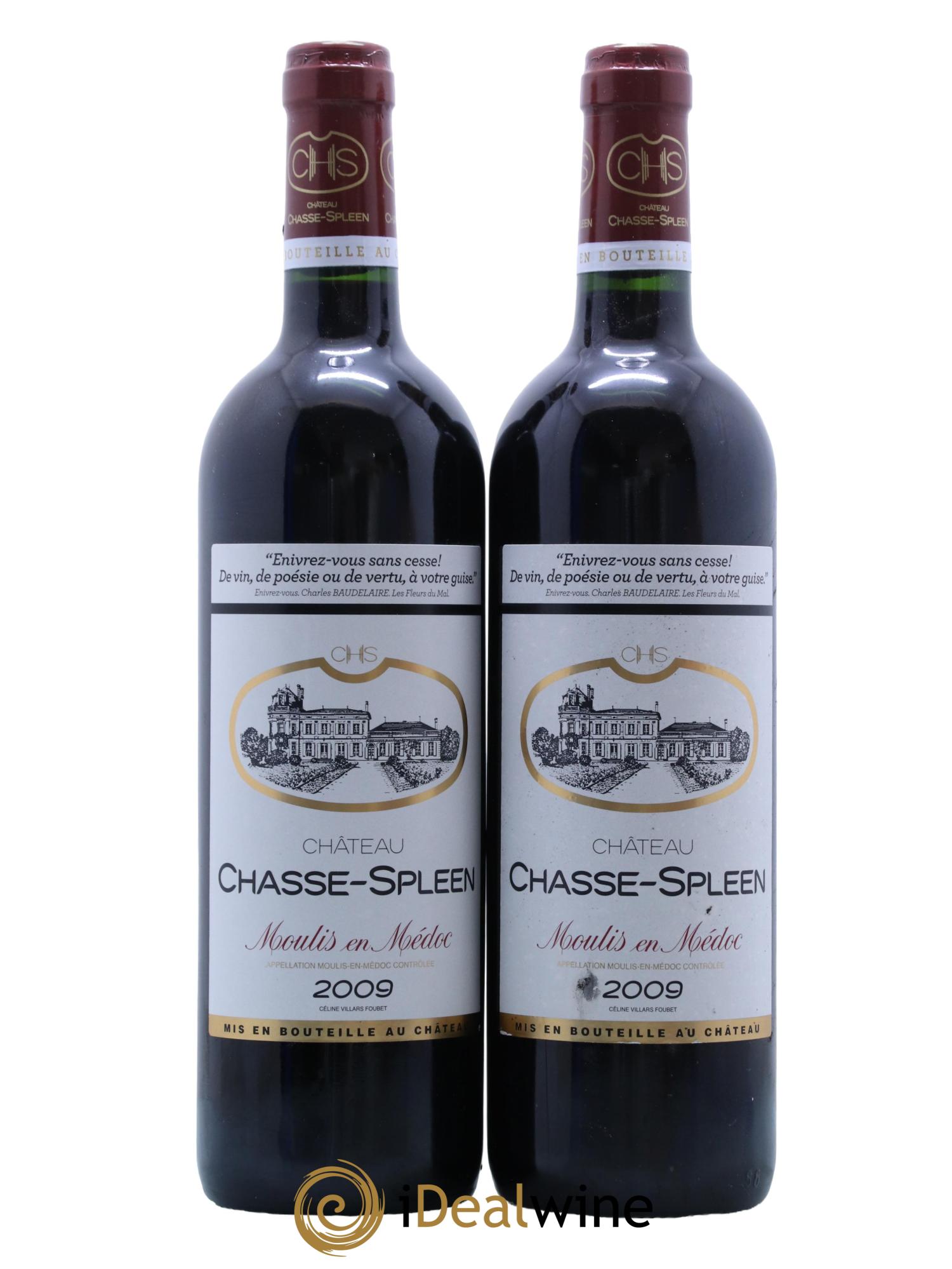 Château Chasse Spleen 2009 - Lot de 2 bouteilles - 0