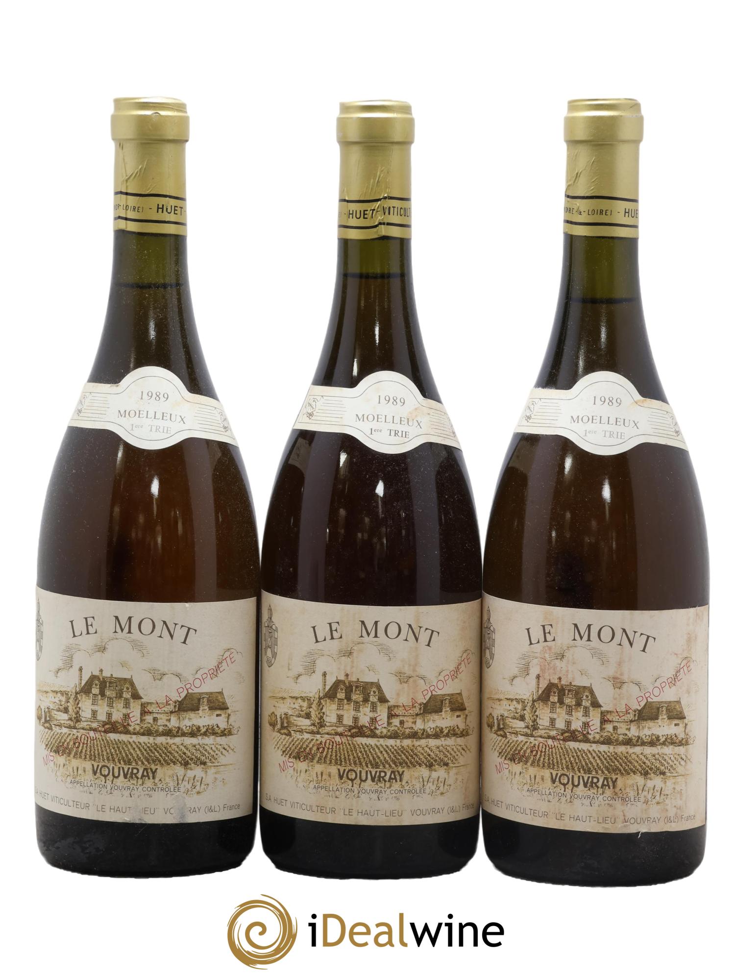 Vouvray Le Mont Moelleux 1ère Trie Domaine Huet 1989 - Posten von 3 Flaschen - 0