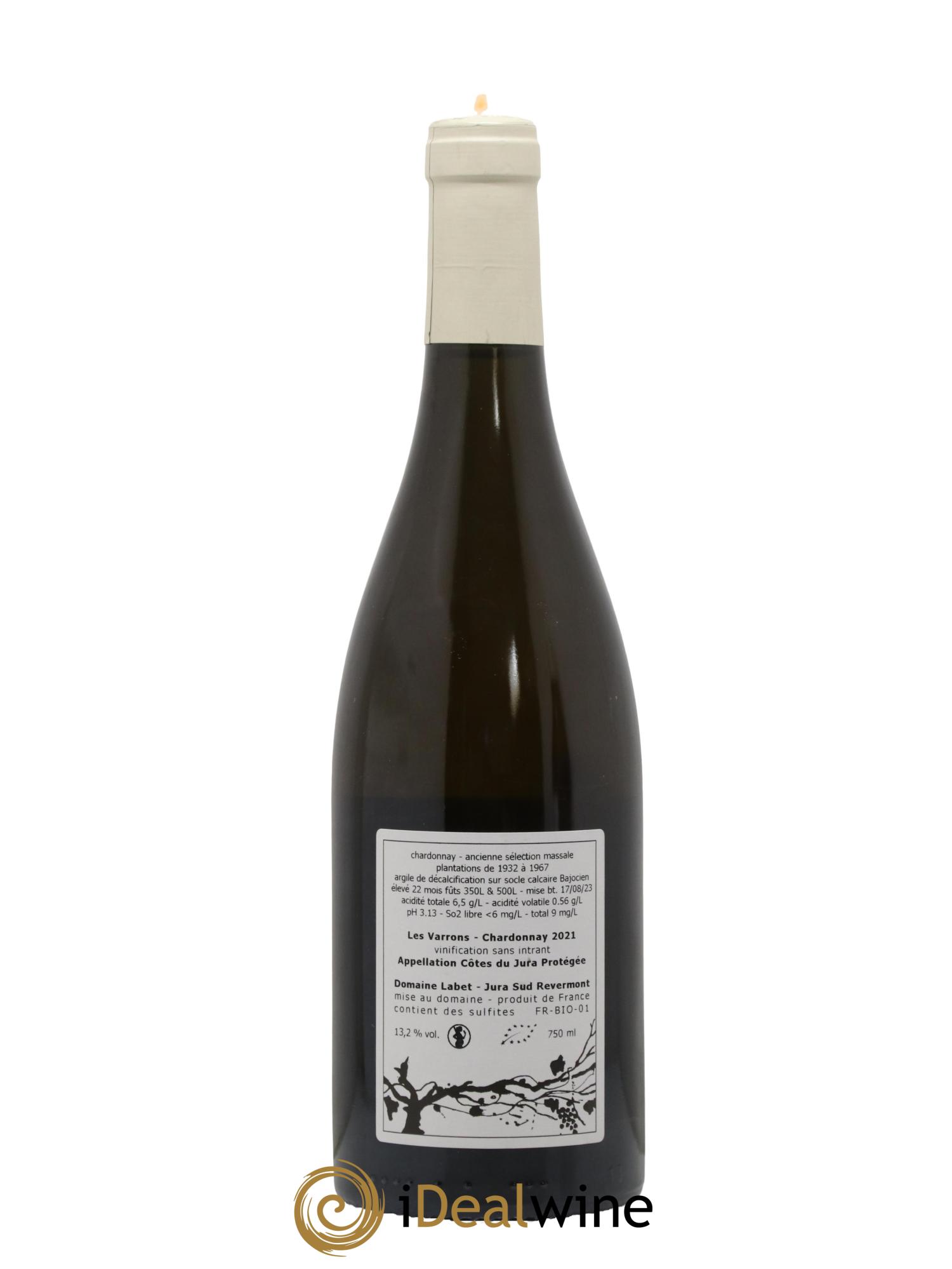 Côtes du Jura Chardonnay Les Varrons Romain - Julien  - Charline Labet  2021 - Lot de 1 bouteille - 1
