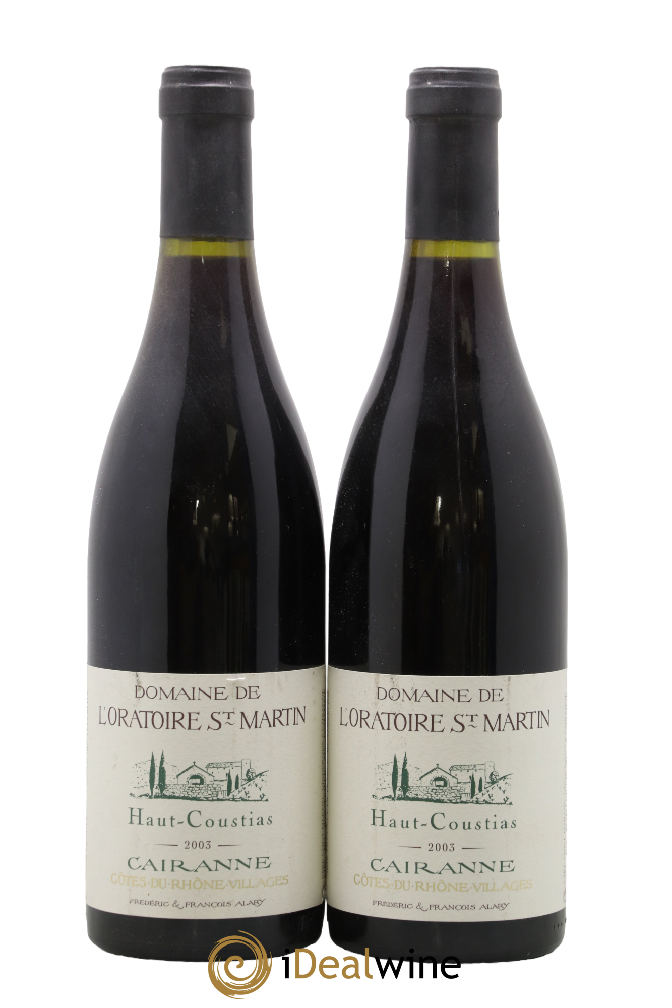 Cairanne Haut-Coustias Oratoire Saint-Martin - Frédéric et François Alary 2003 - Lot de 2 bouteilles - 0