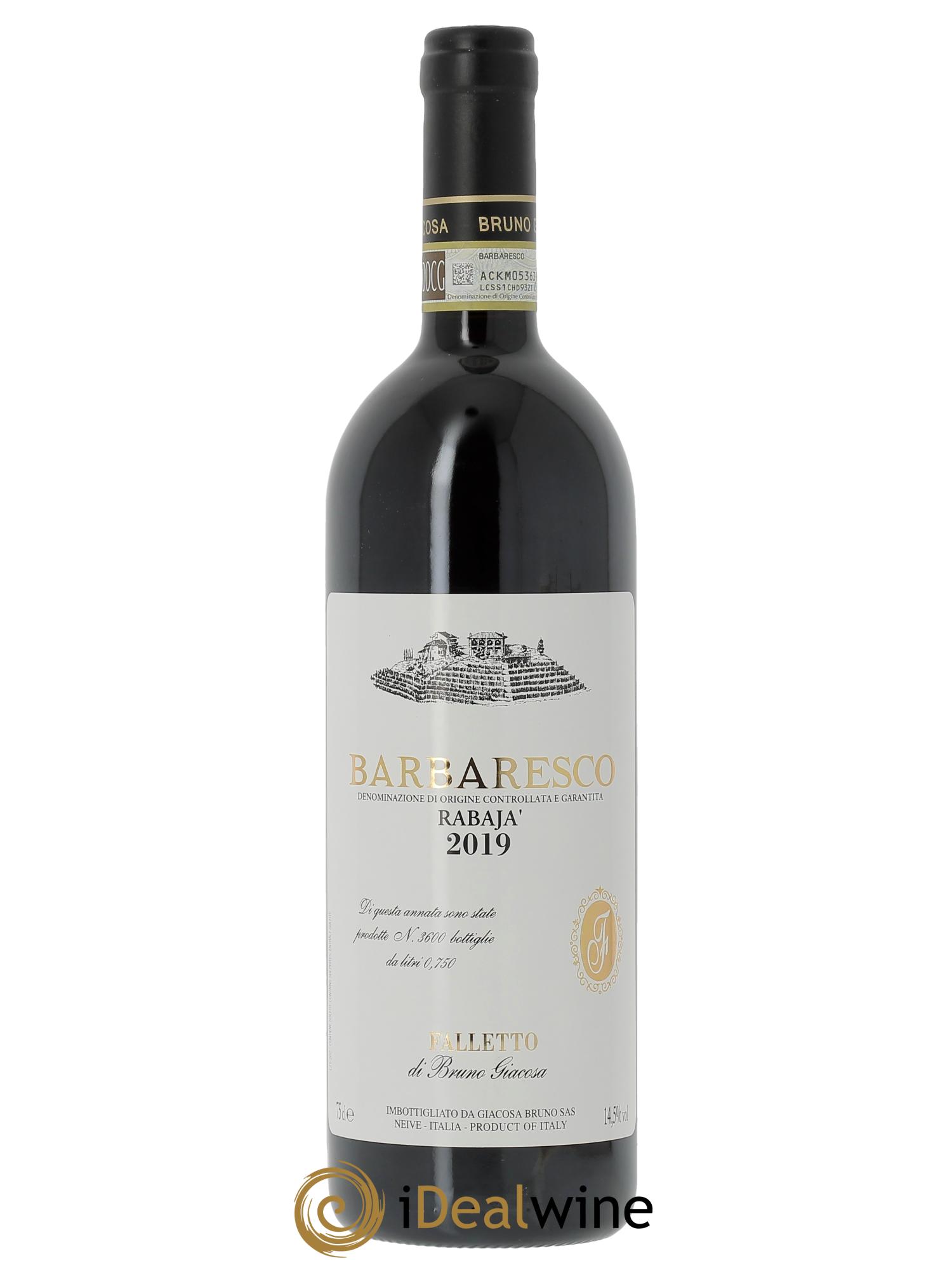 Barbaresco DOCG Rabajà Azienda Agricola Falletto di Bruno Giacosa (CBO à partir de 6 bts) 2019 - Lot de 1 bouteille - 0