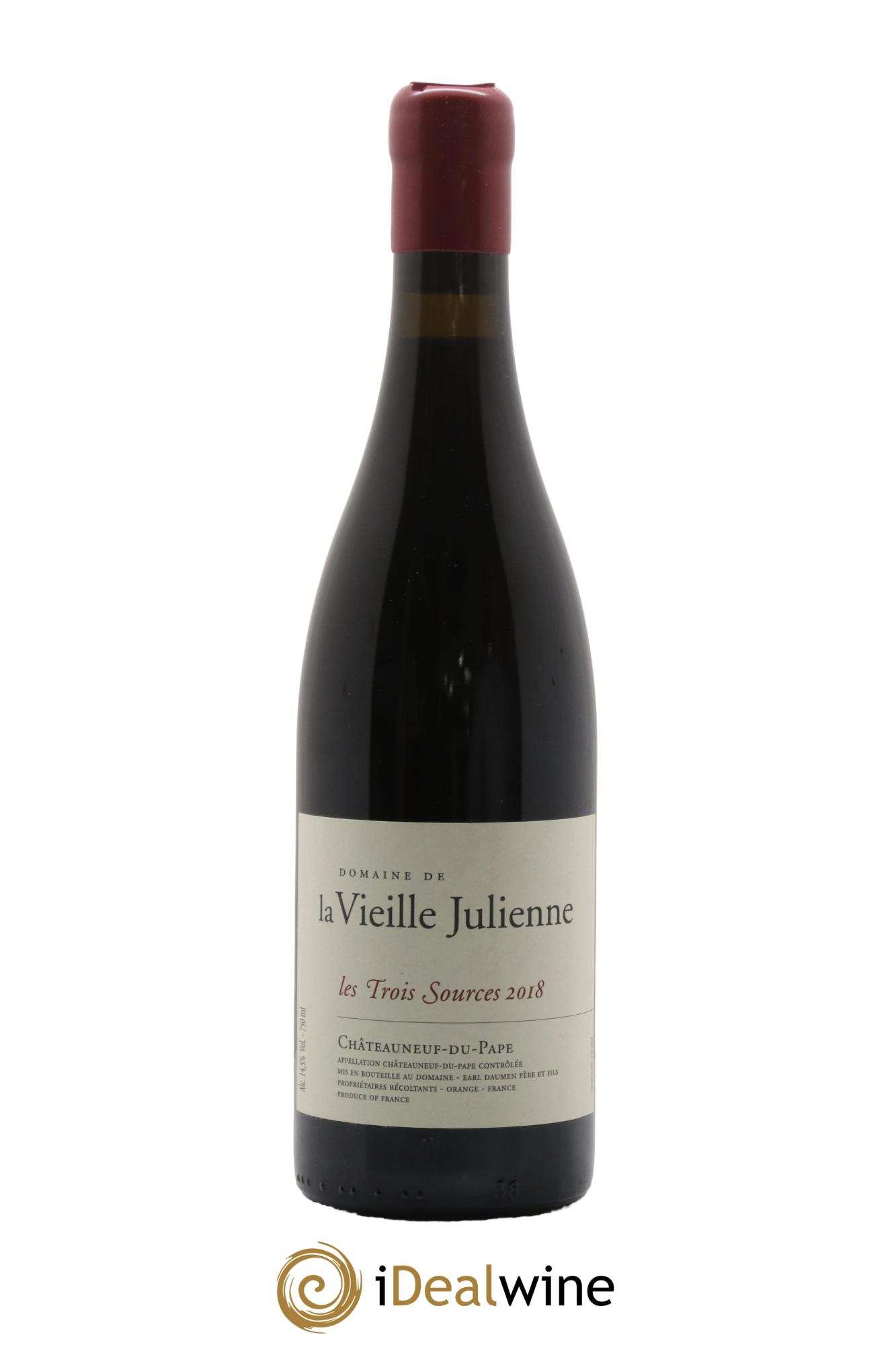 Châteauneuf-du-Pape Vieille Julienne (Domaine de la) Les Trois Sources Jean-Paul Daumen 2018 - Lot de 1 bouteille - 0