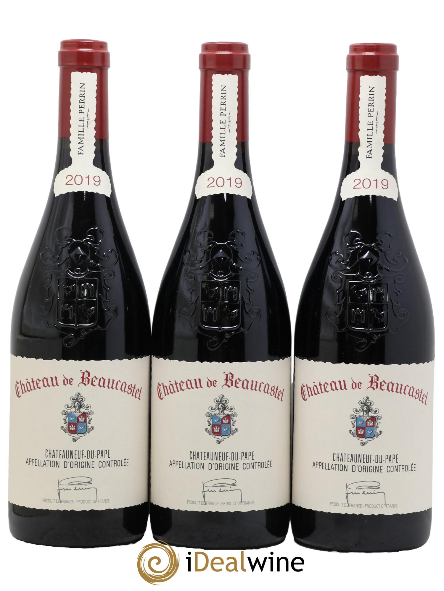 Châteauneuf-du-Pape Château de Beaucastel Famille Perrin 2019 - Posten von 3 Flaschen - 0