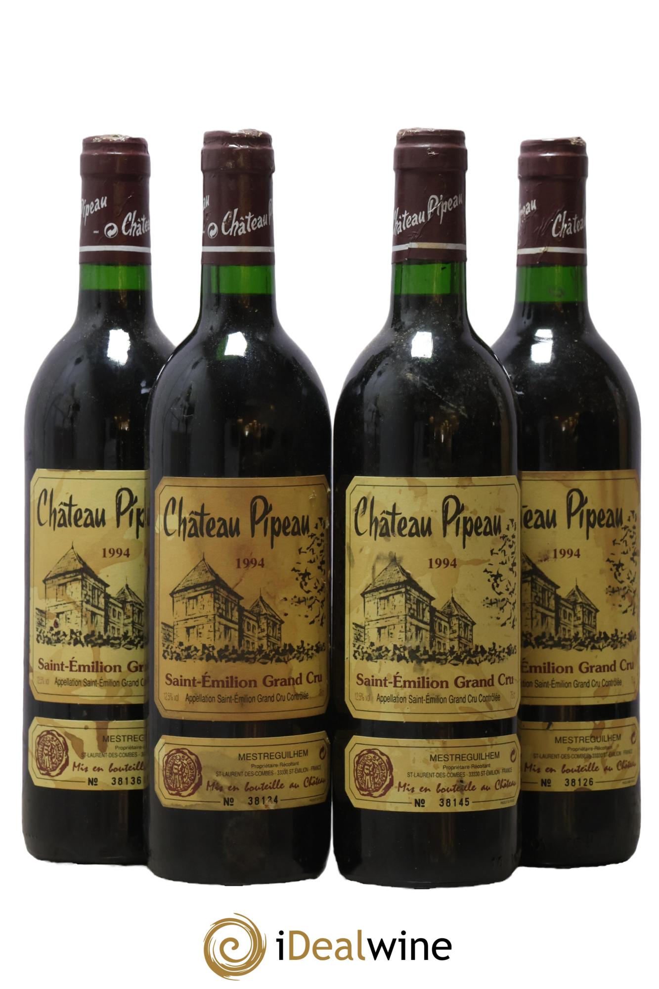 Château Pipeau 1994 - Lot of 4 bottles - 0