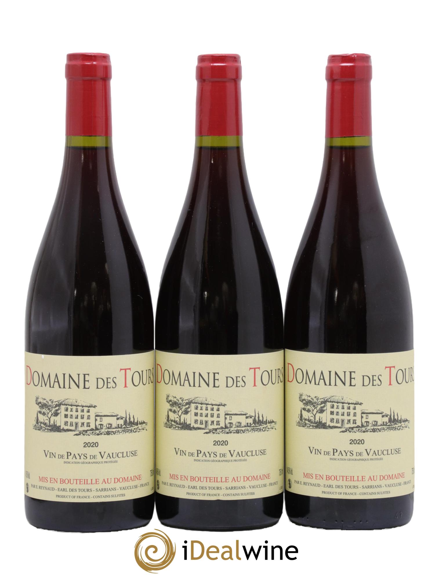 IGP Vaucluse (Vin de Pays de Vaucluse) Domaine des Tours Emmanuel Reynaud 2020 - Lot of 3 bottles - 0