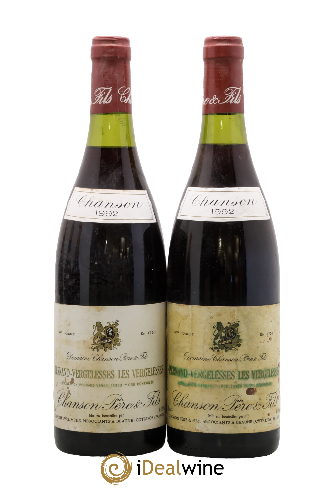 Pernand-Vergelesses 1er Cru Les Vergelesses Chanson (Domaine) 1992 - Lot de 2 bouteilles - 0