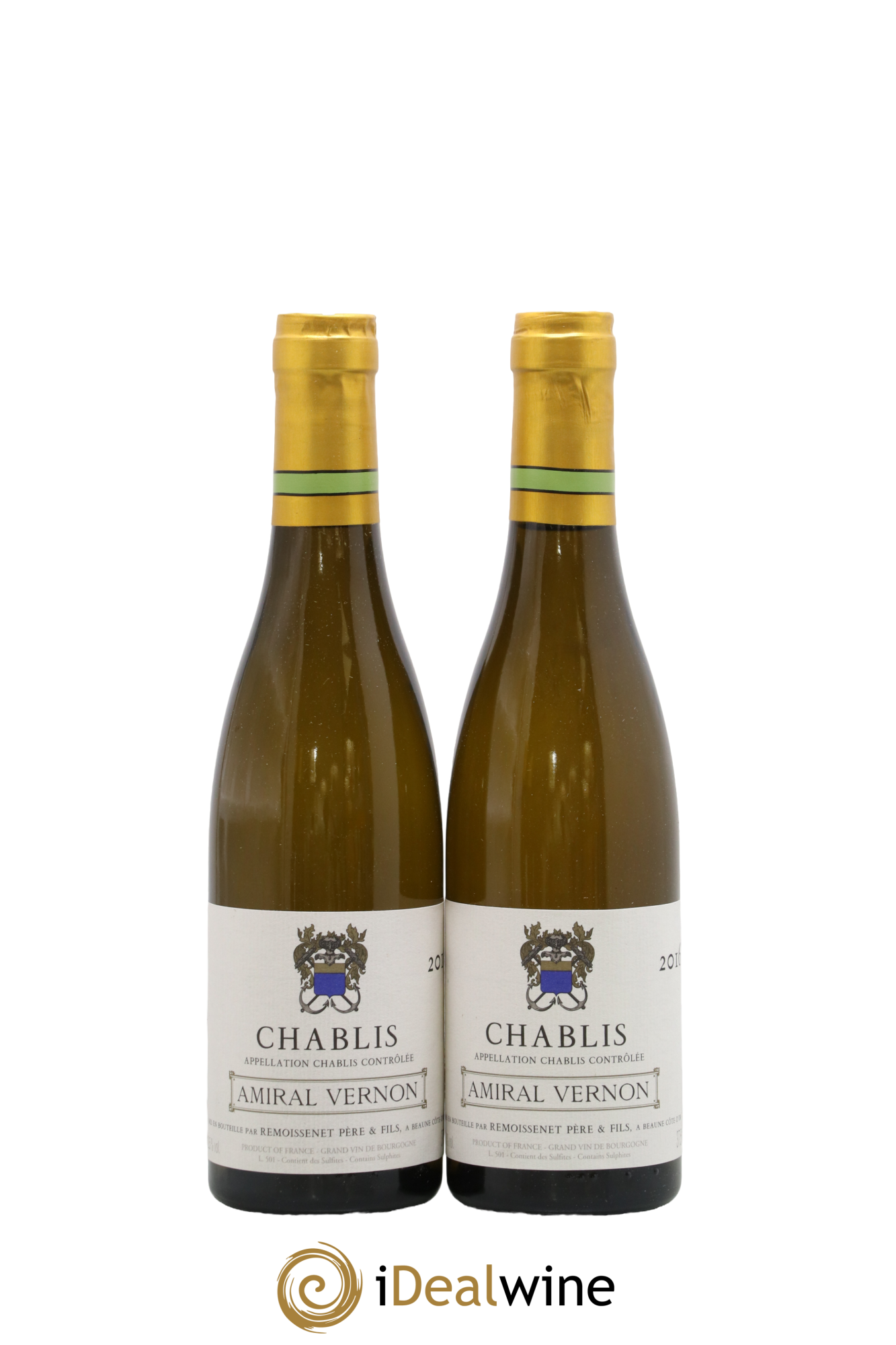 Chablis Amiral Vernon Remoissenet Père et Fils 2016 - Lot de 2 demi bouteilles - 0