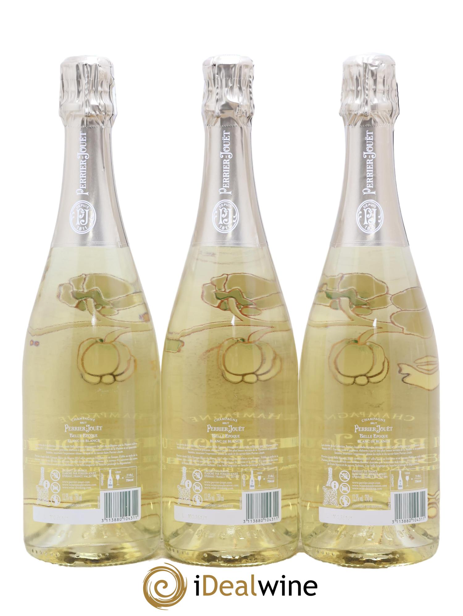Cuvée Belle Epoque Blanc de Blancs Perrier-Jouët 2017 - Lotto di 3 bottiglie - 1