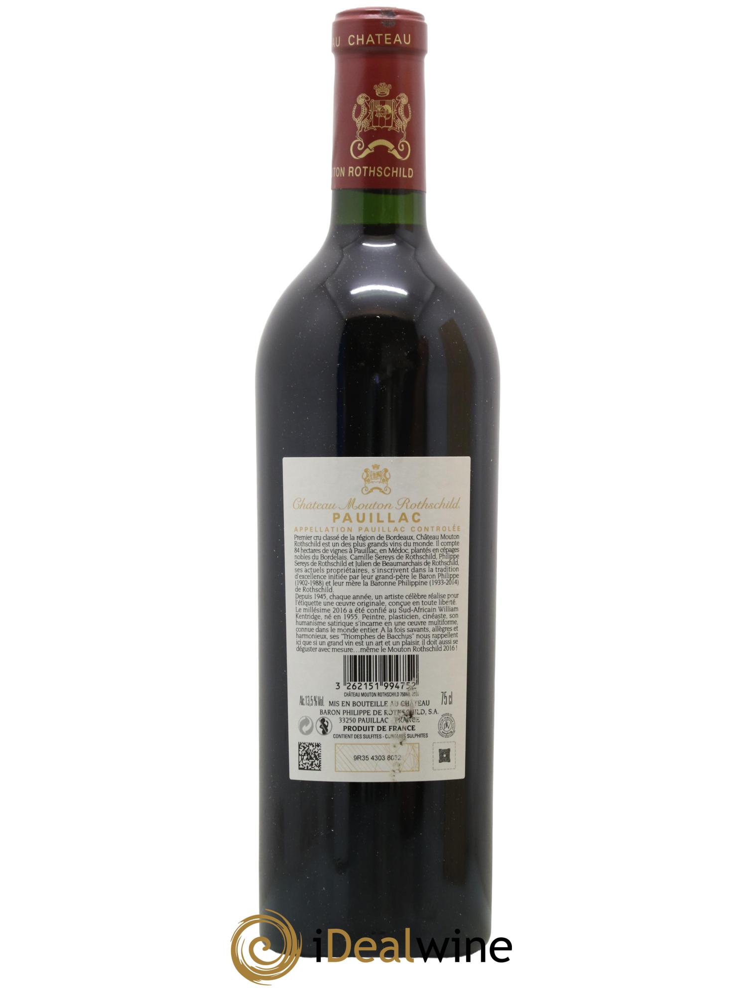 Château Mouton Rothschild 1er Grand Cru Classé 2016 - Lot de 1 bouteille - 2