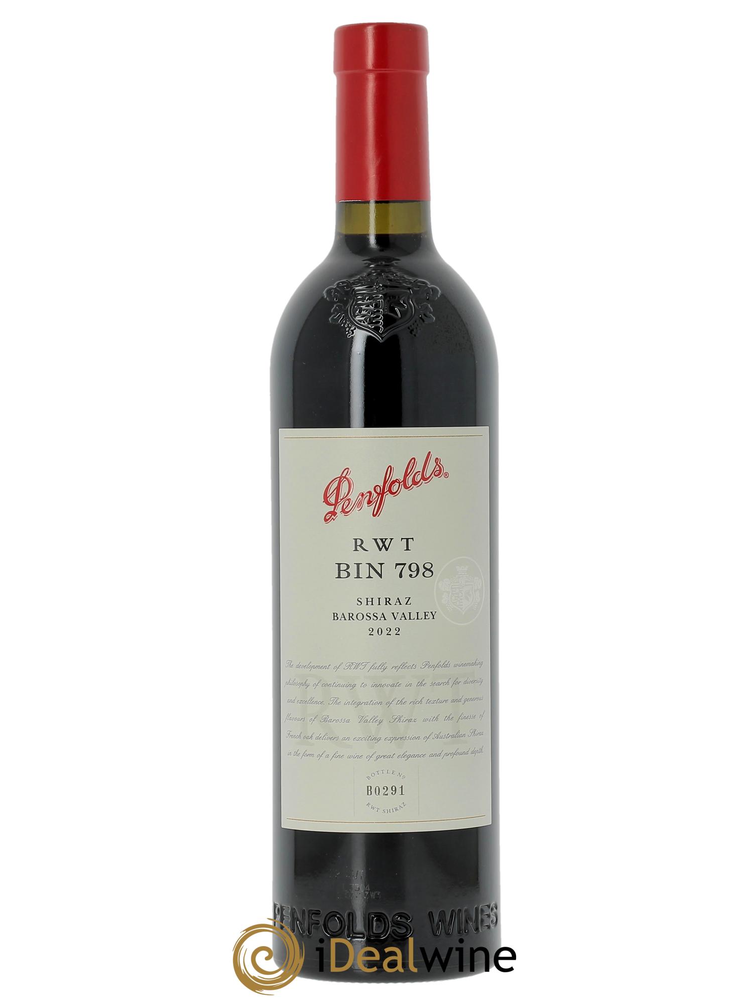 Barossa Valley Penfolds Wines RWT Bin 798 Shiraz (CBO à partir de 6 bts) 2022 - Lot de 1 bouteille - 0
