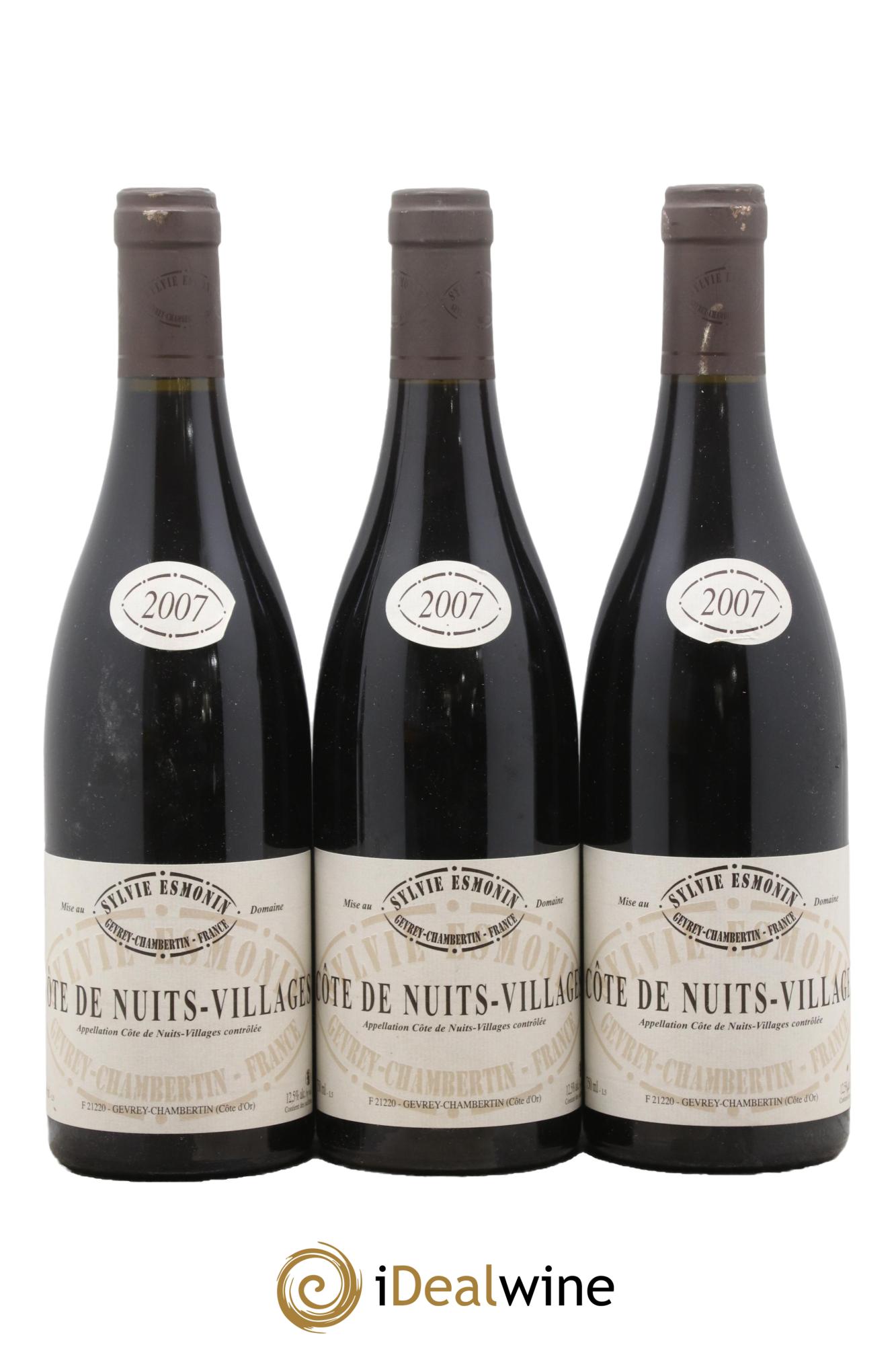 Côte de Nuits-Villages Sylvie Esmonin 2007 - Lot de 3 bouteilles - 0
