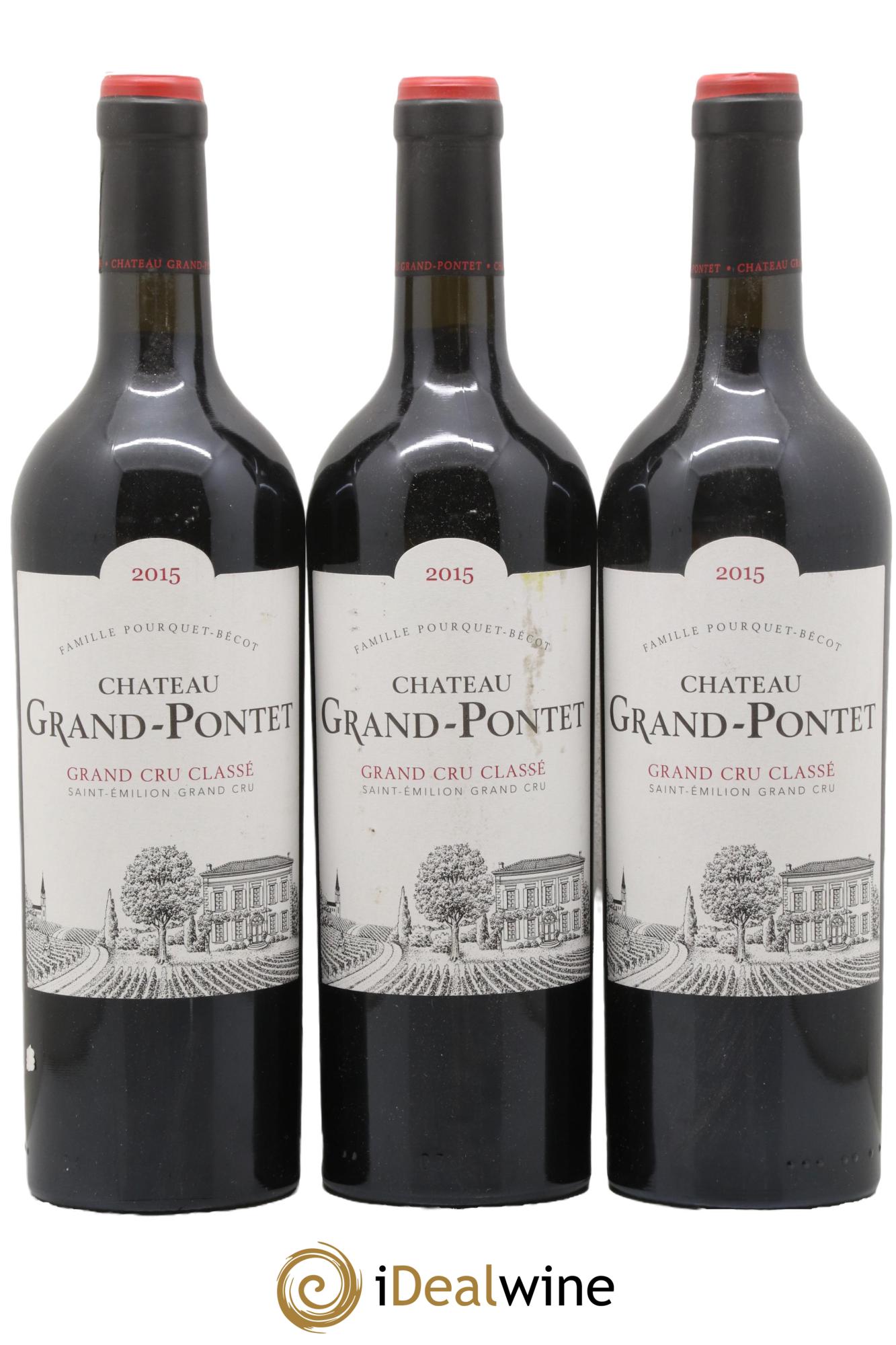 Château Grand Pontet Grand Cru Classé 2015 - Lot of 3 bottles - 0