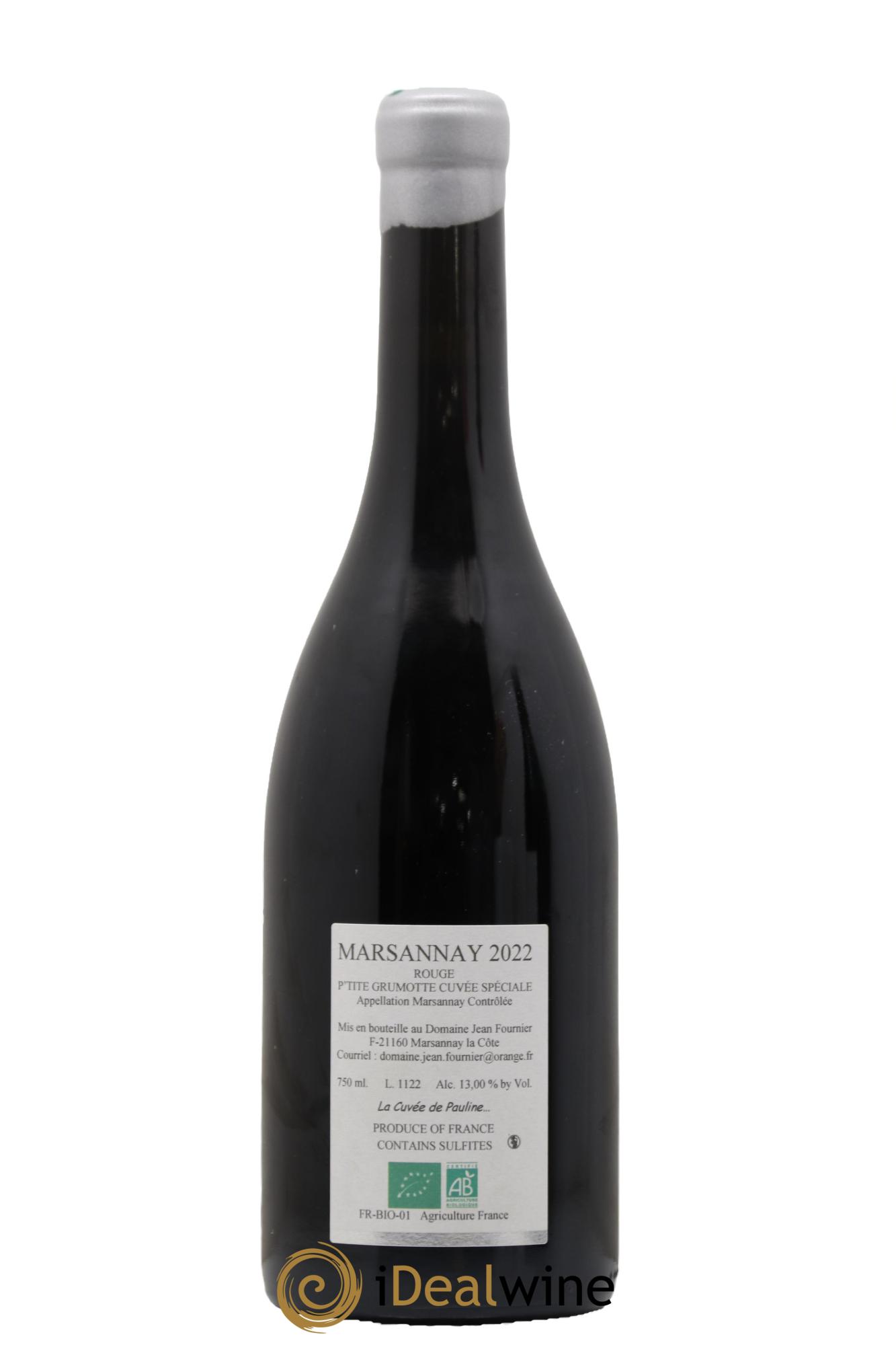 Marsannay P'tite Grumotte Jean Fournier 2022 - Lot de 1 bouteille - 1