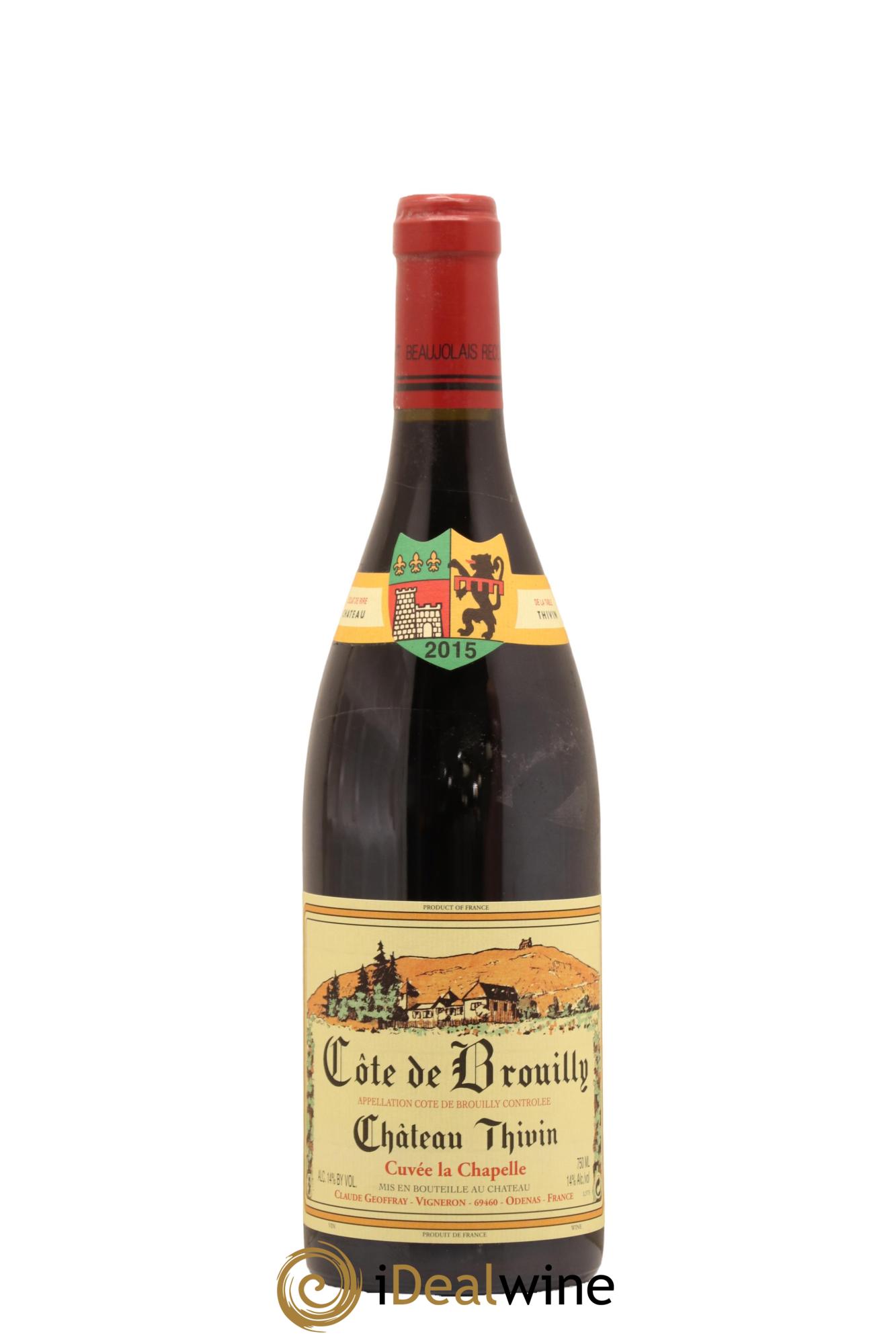 Côte de Brouilly Cuvée La Chapelle Château Thivin 2015 - Lot de 1 bouteille - 0