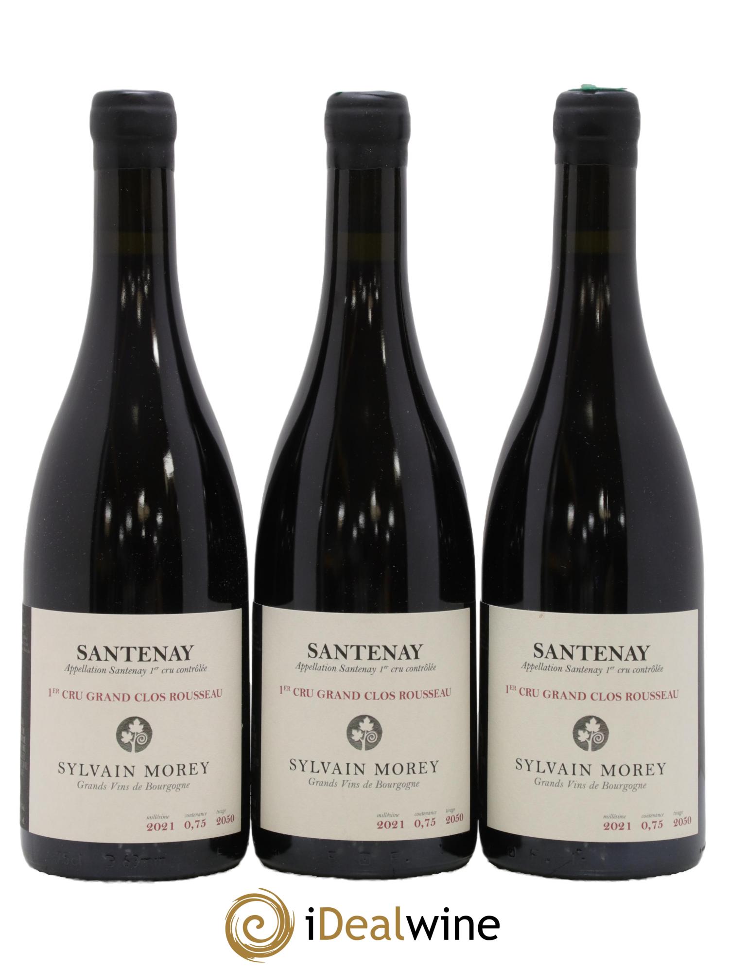Santenay 1er Cru Grand Clos Rousseau Sylvain Morey  2021 - Lot of 3 bottles - 0