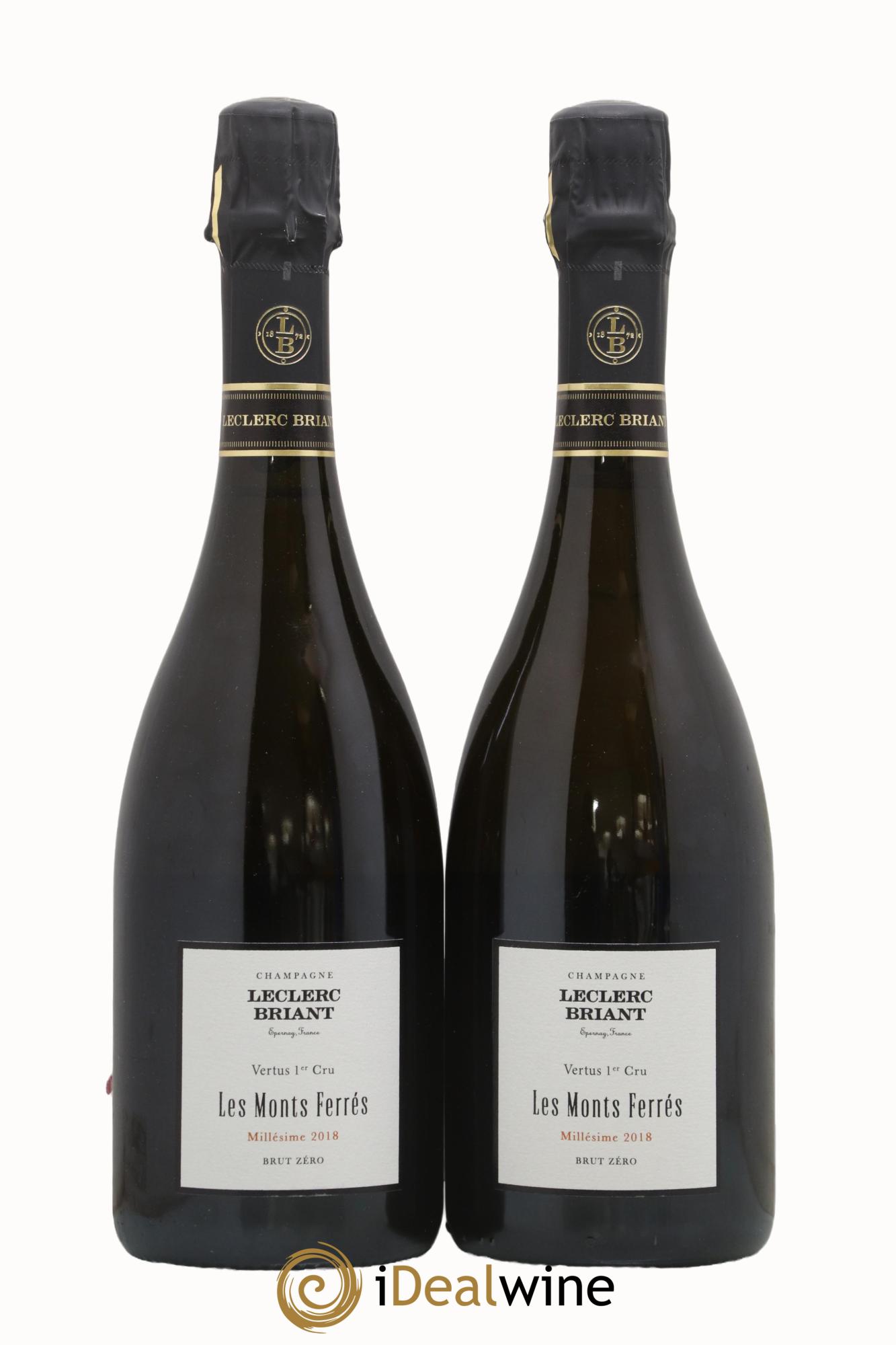 Champagne Premier Cru Les Monts Ferrés Maison Leclerc-Briant 2018 - Posten von 2 Flaschen - 0