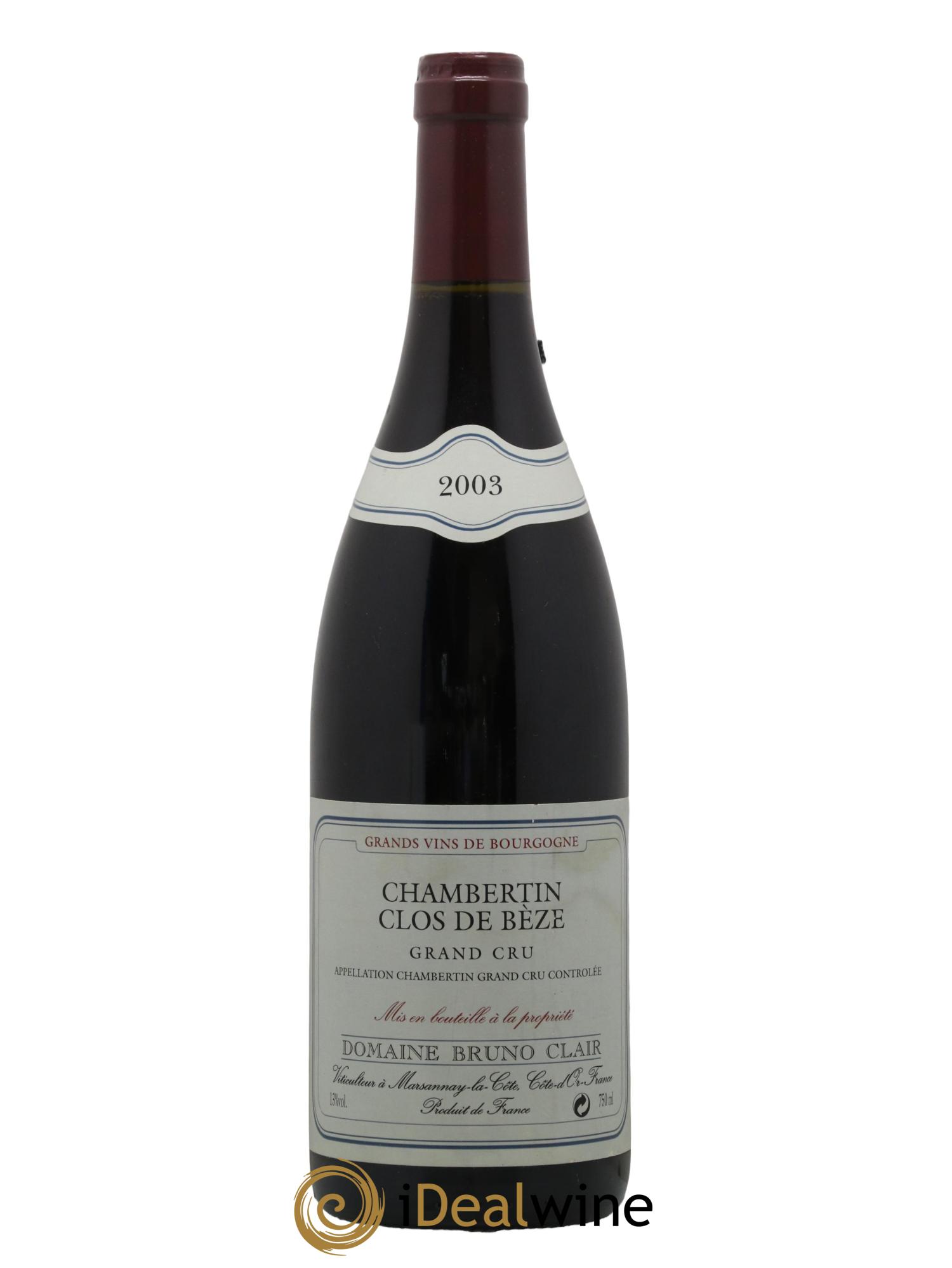 Chambertin Clos de Bèze Grand Cru Bruno Clair (Domaine) 2003 - Lot de 1 bouteille - 0