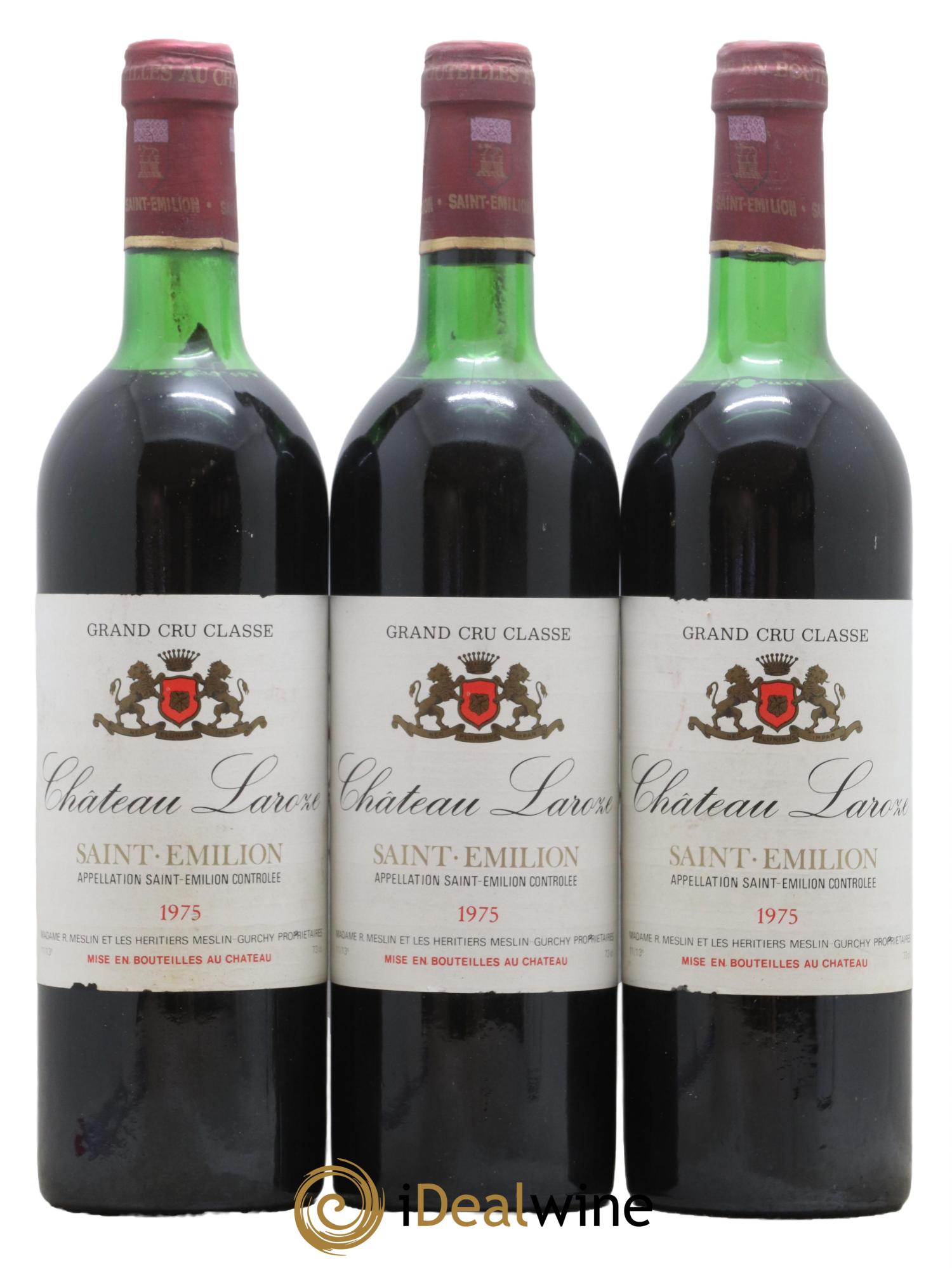 Saint-Émilion Chateau Larose 1975 - Lot de 3 bouteilles - 0