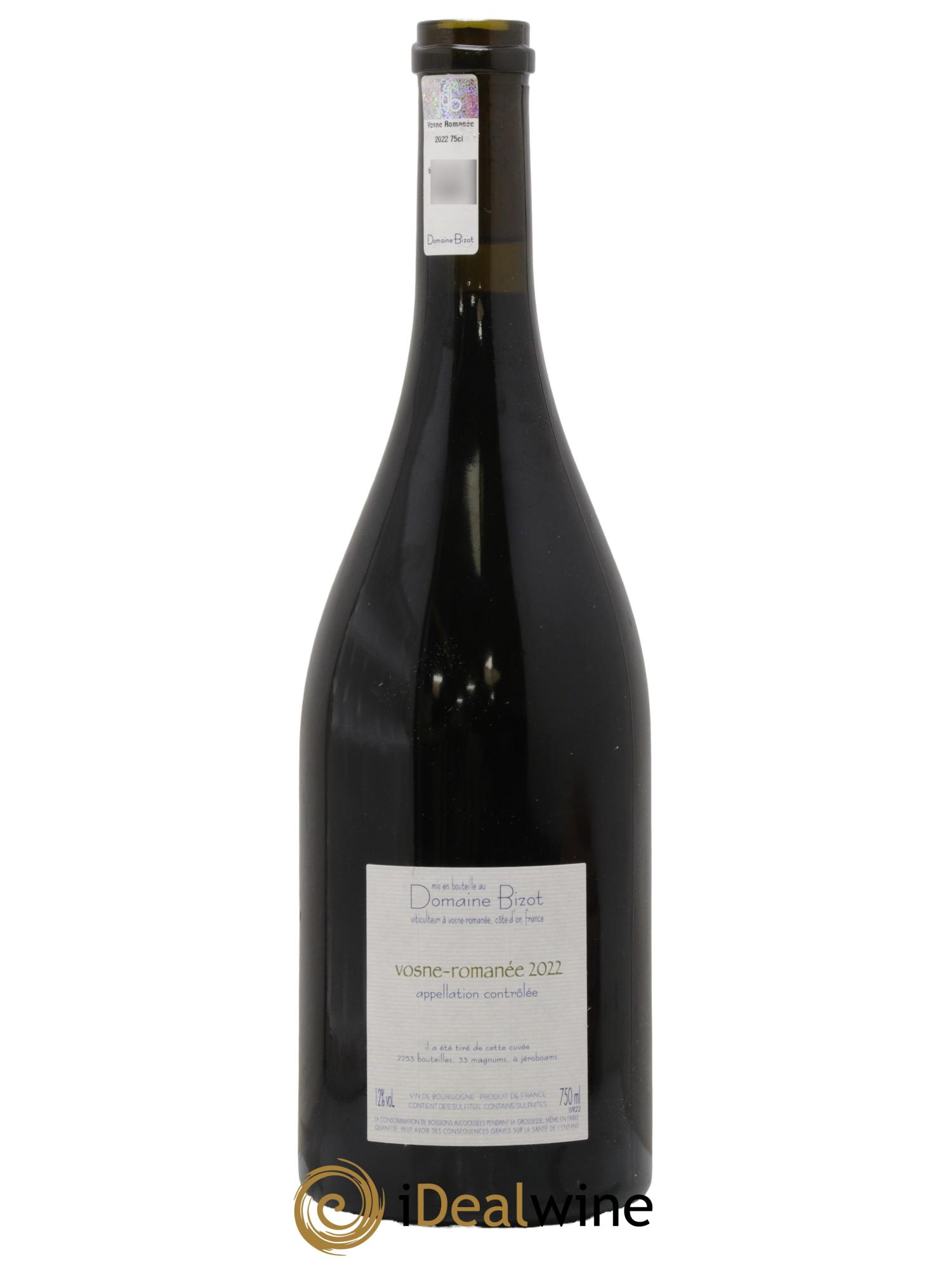Vosne-Romanée Bizot (Domaine) 2022 - Lotto di 1 bottiglia - 1