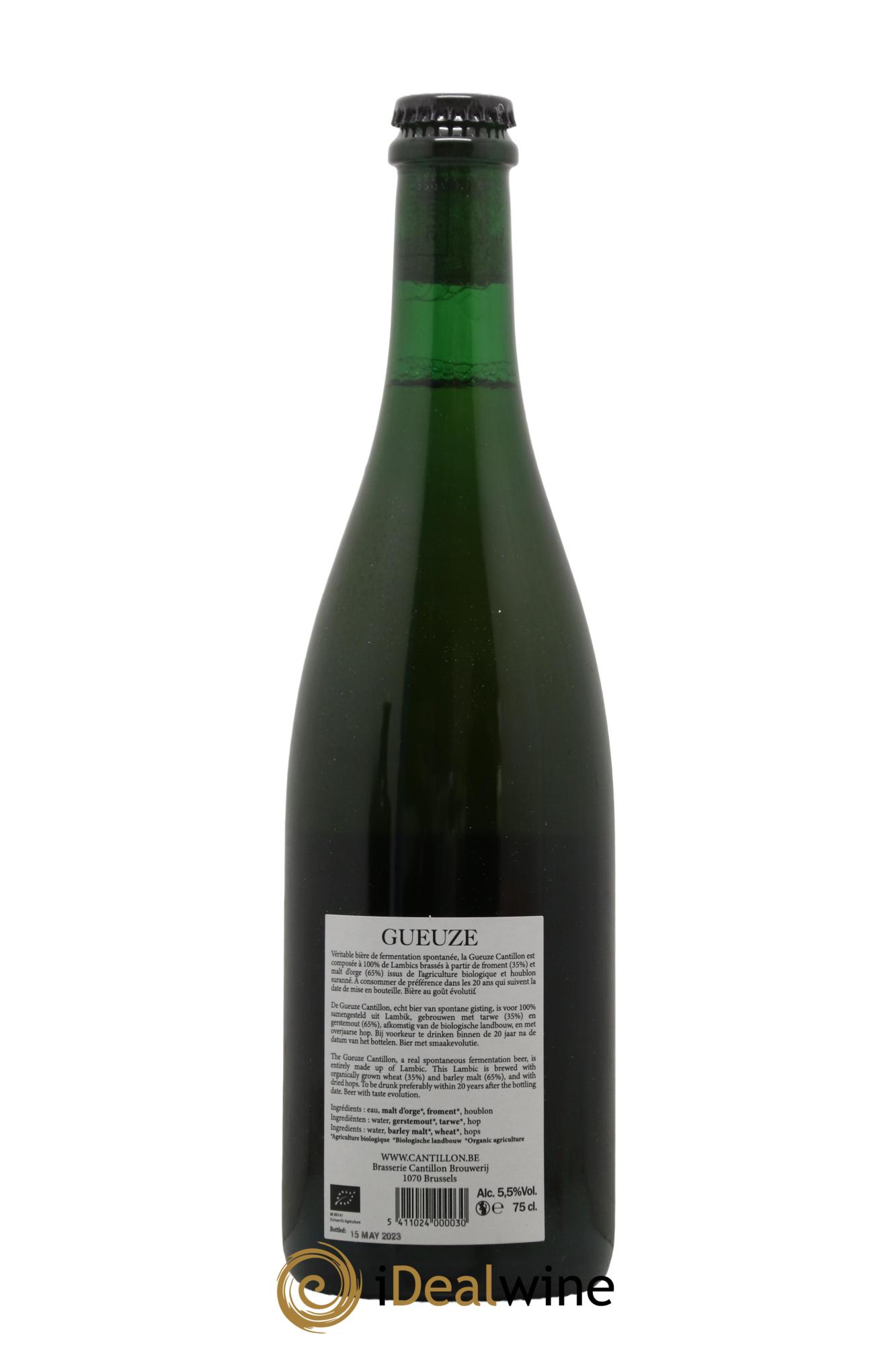 Bière Lambic Geuze Cantillon embouteillée en 2023 - Lot de 1 bouteille - 1