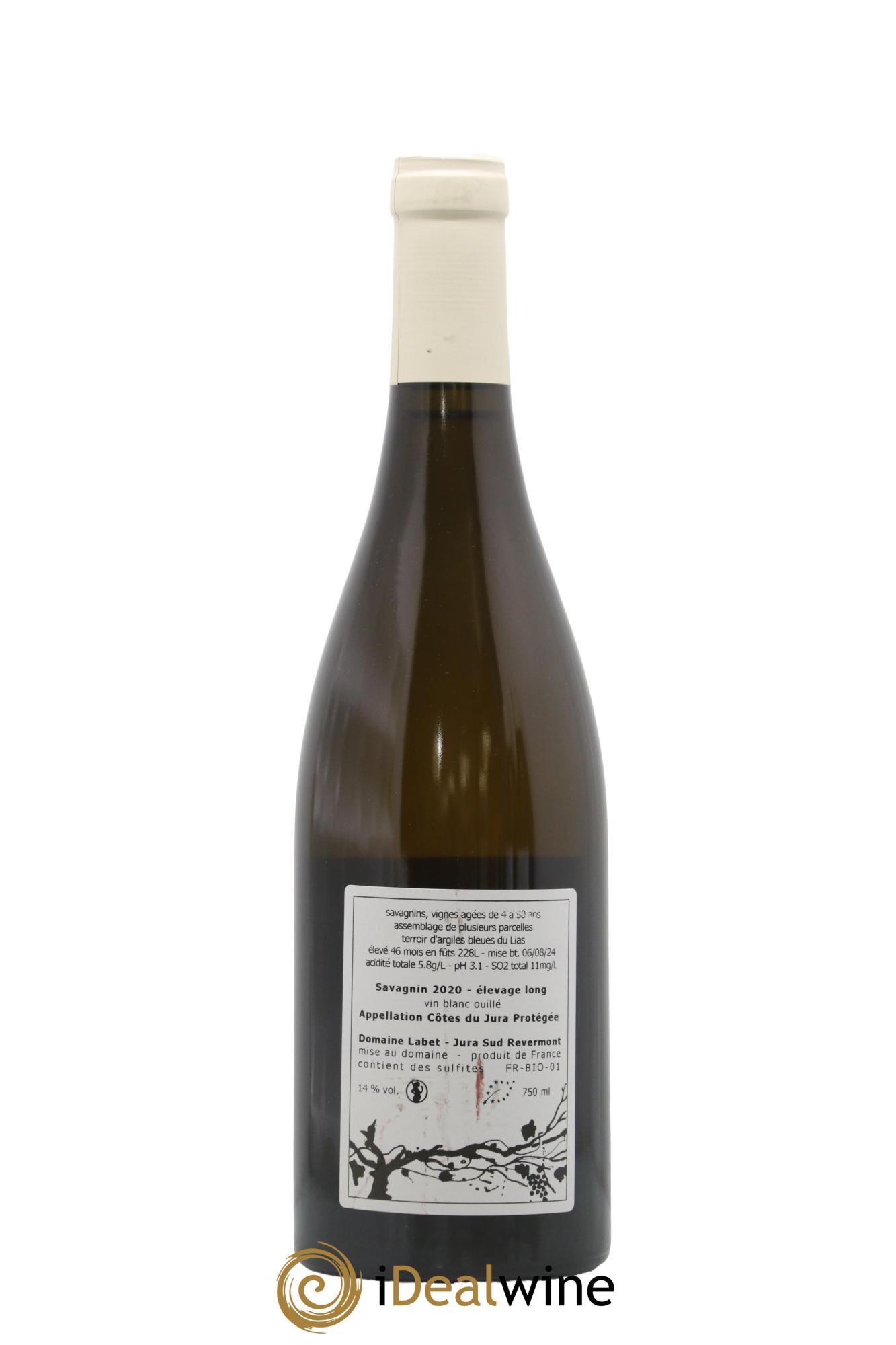 Côtes du Jura Savagnin Ouillé Elevage Long Labet (Domaine) 2020 - Lot de 1 bouteille - 1
