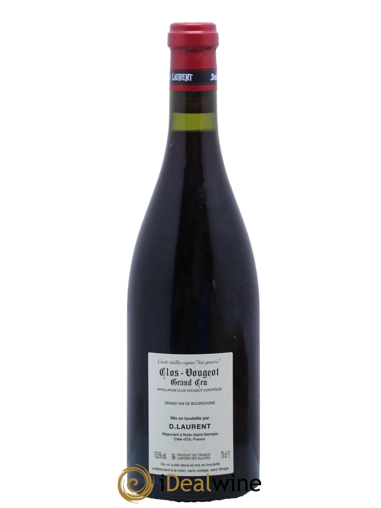 Clos de Vougeot Grand Cru Vieilles vignes Sui Generis Dominique Laurent 2006 - Lot de 1 bouteille - 1