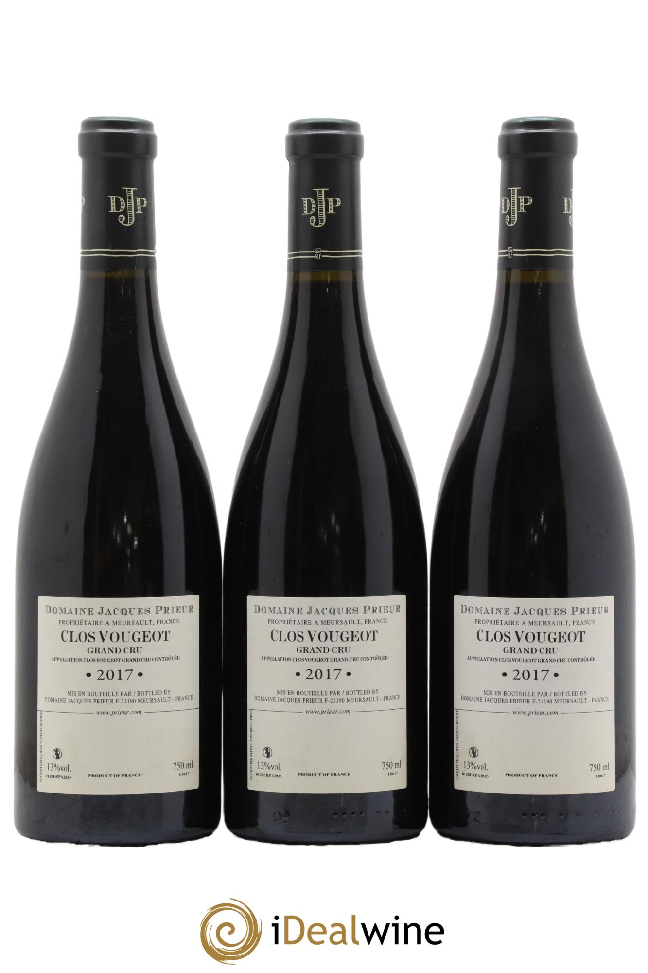 Clos de Vougeot Grand Cru Jacques Prieur (Domaine) 2017 - Lot of 3 bottles - 1