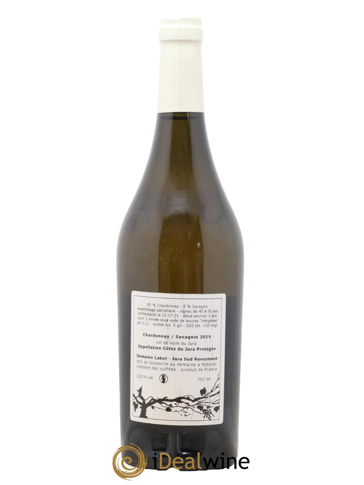 Côtes du Jura Vin de Voile Chardonnay-Savagnin cuvée de garde Romain - Julien - Charline Labet 2019 - Lot de 1 bouteille - 1