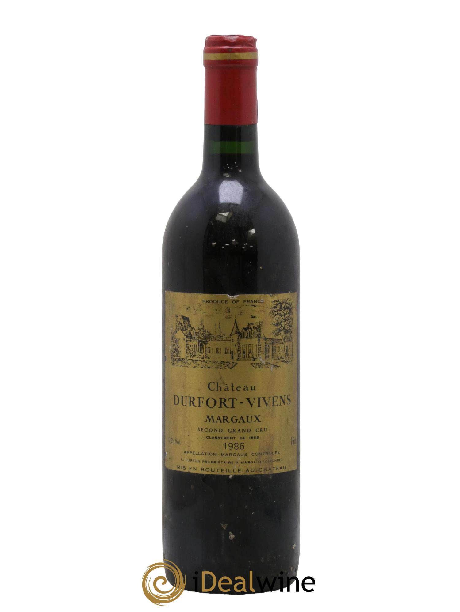 Château Durfort Vivens 2ème Grand Cru Classé 1986 - Lot de 1 bouteille - 0