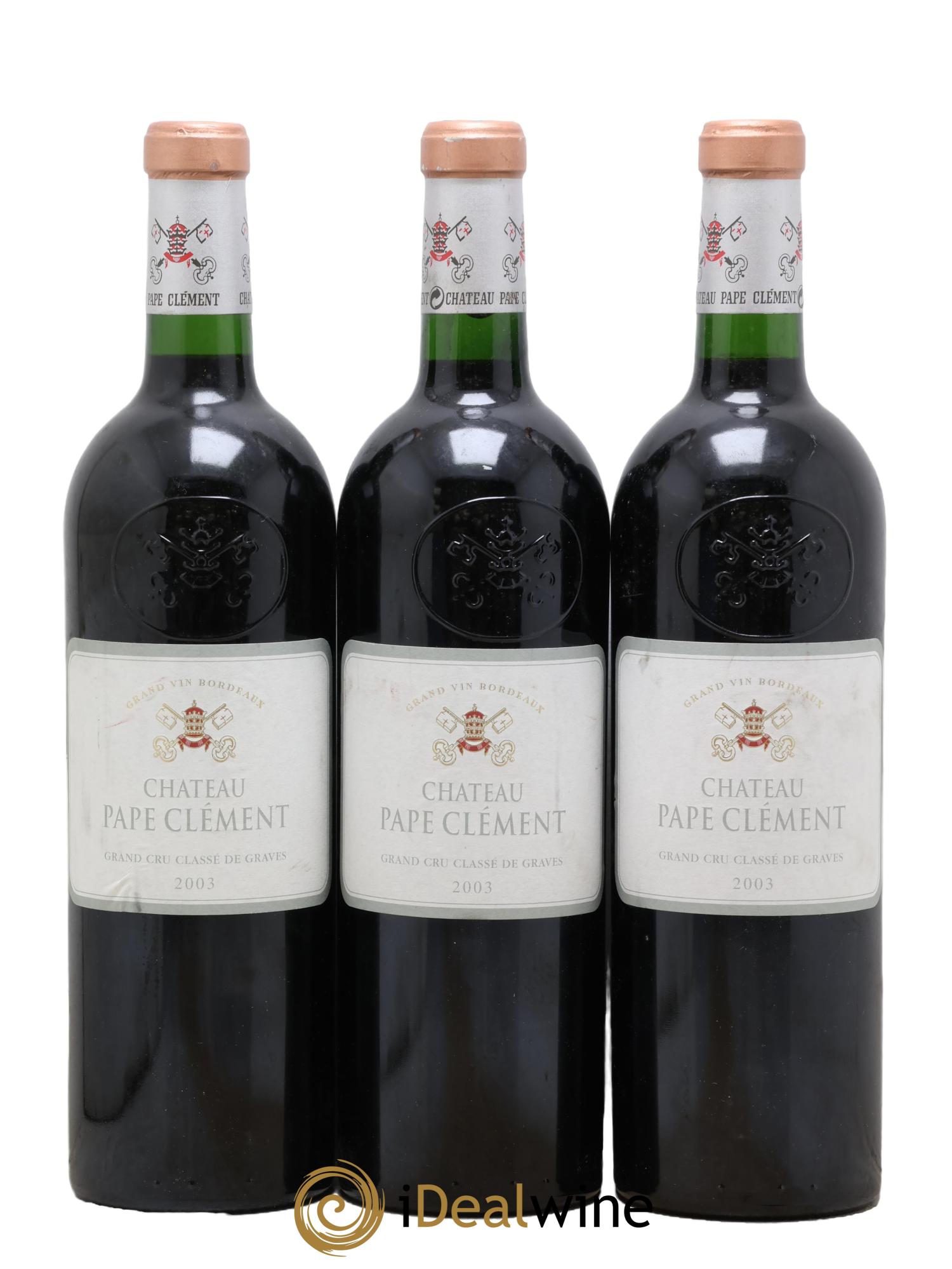 Château Pape Clément Cru Classé de Graves 2003 - Lot de 3 bouteilles - 0