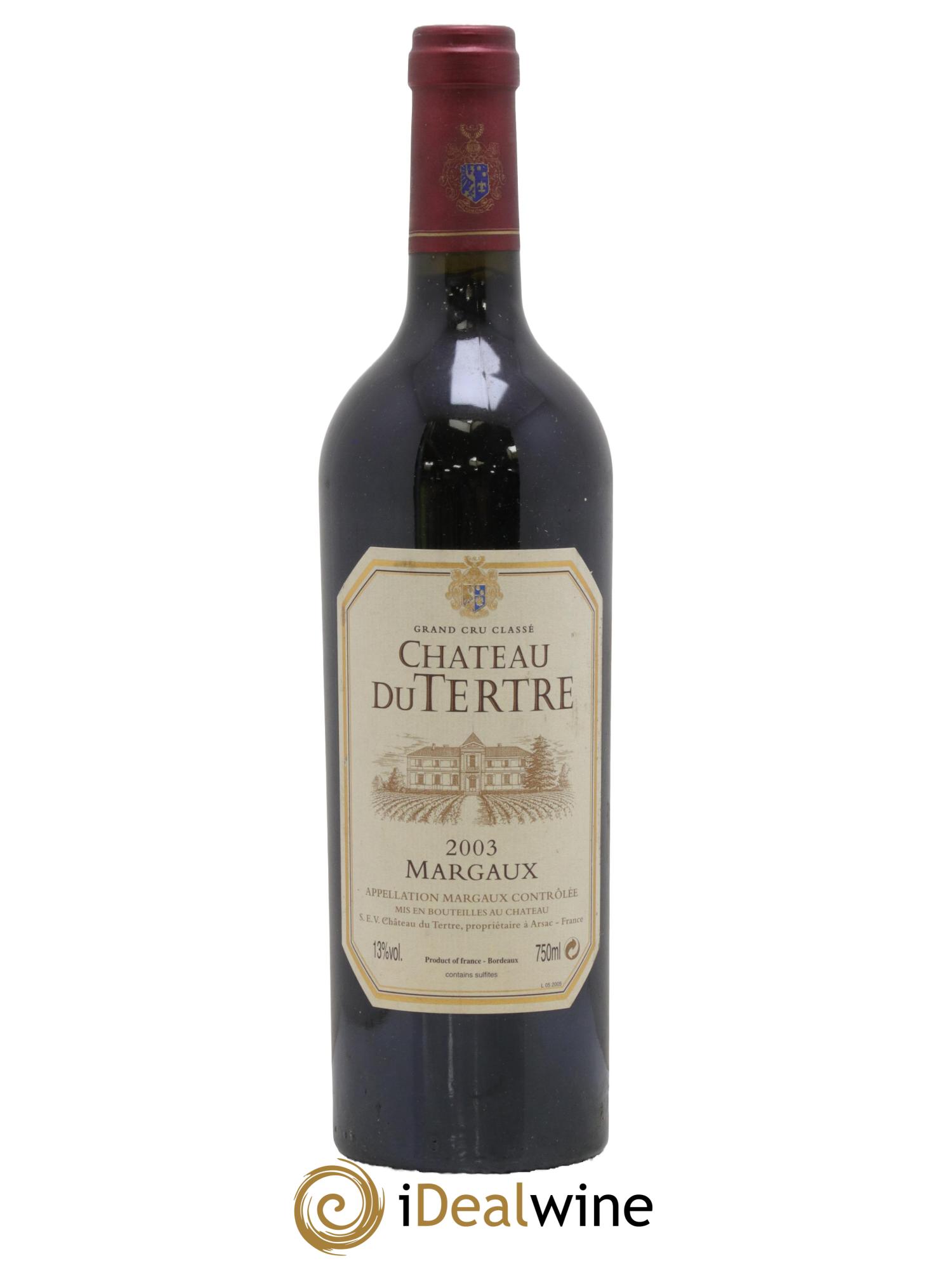 Château du Tertre 5ème Grand Cru Classé 2003 - Lot de 1 bouteille - 0