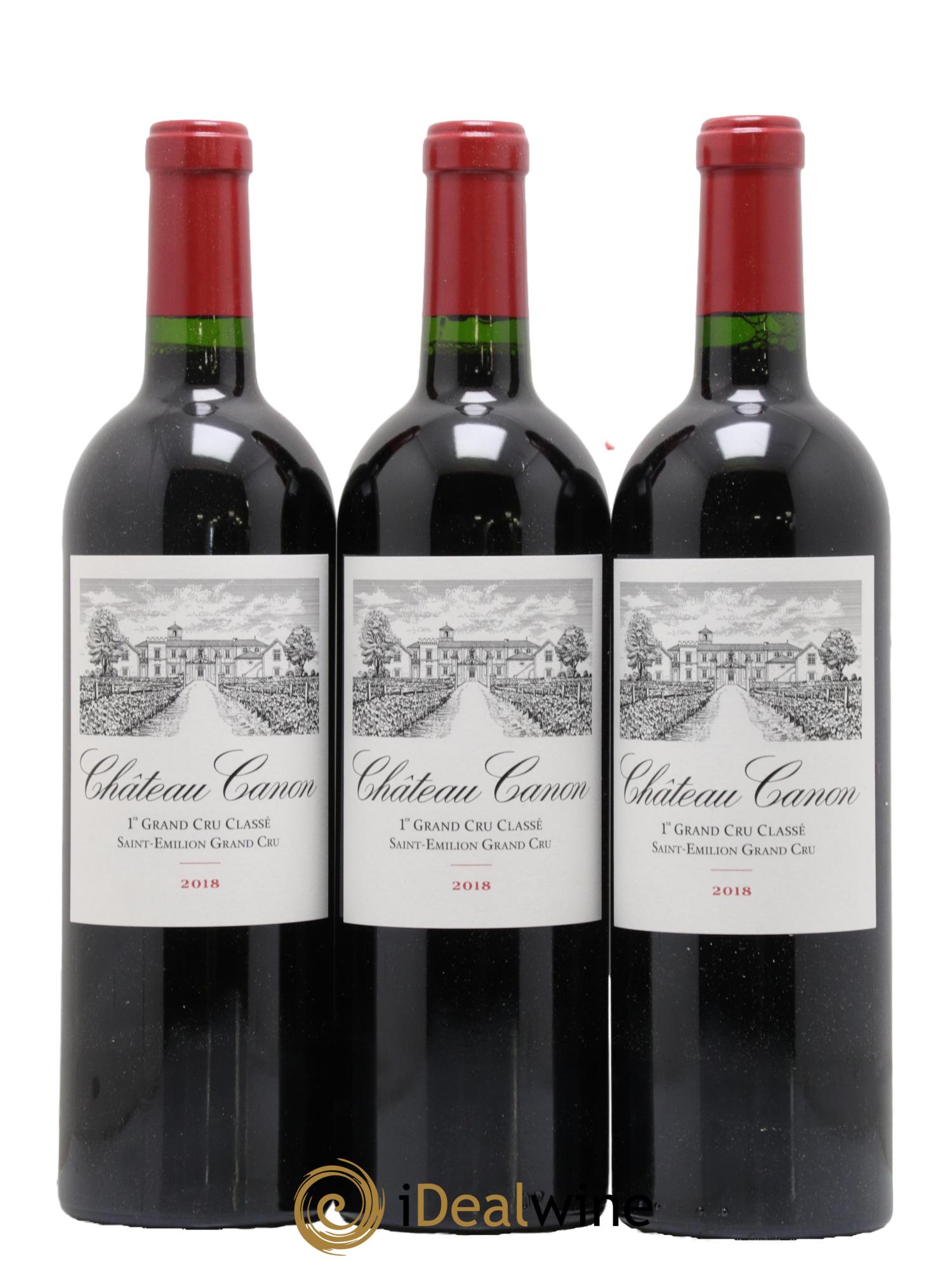 Château Canon 1er Grand Cru Classé B 2018 - Lot de 3 bouteilles - 0