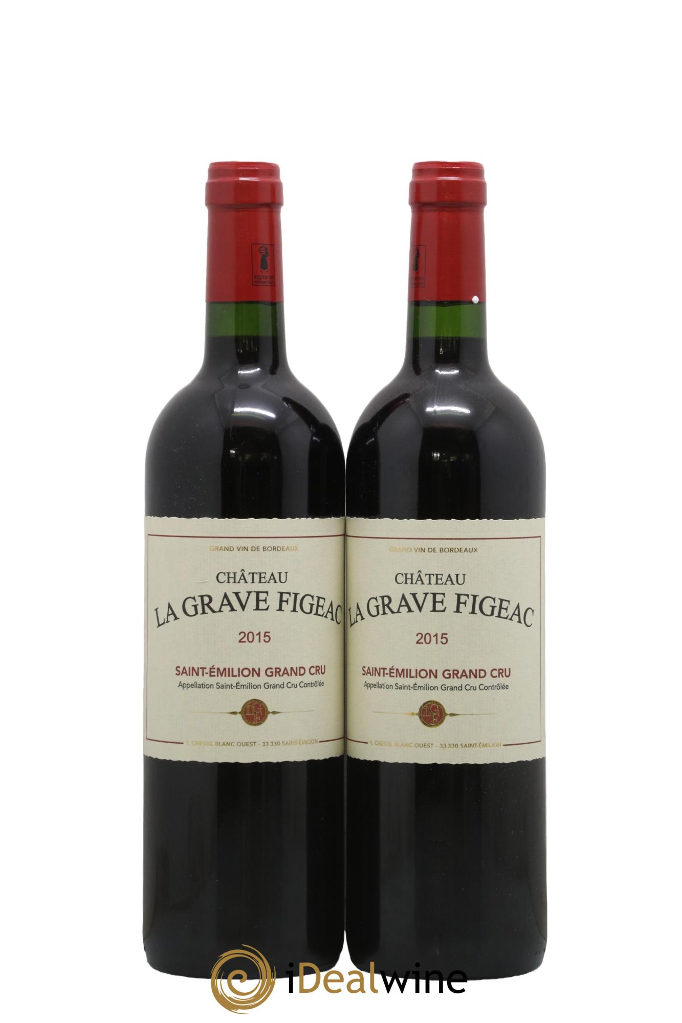 Saint-Émilion Grand Cru Château La Grave Figeac 2015 - Lot de 2 bouteilles - 0