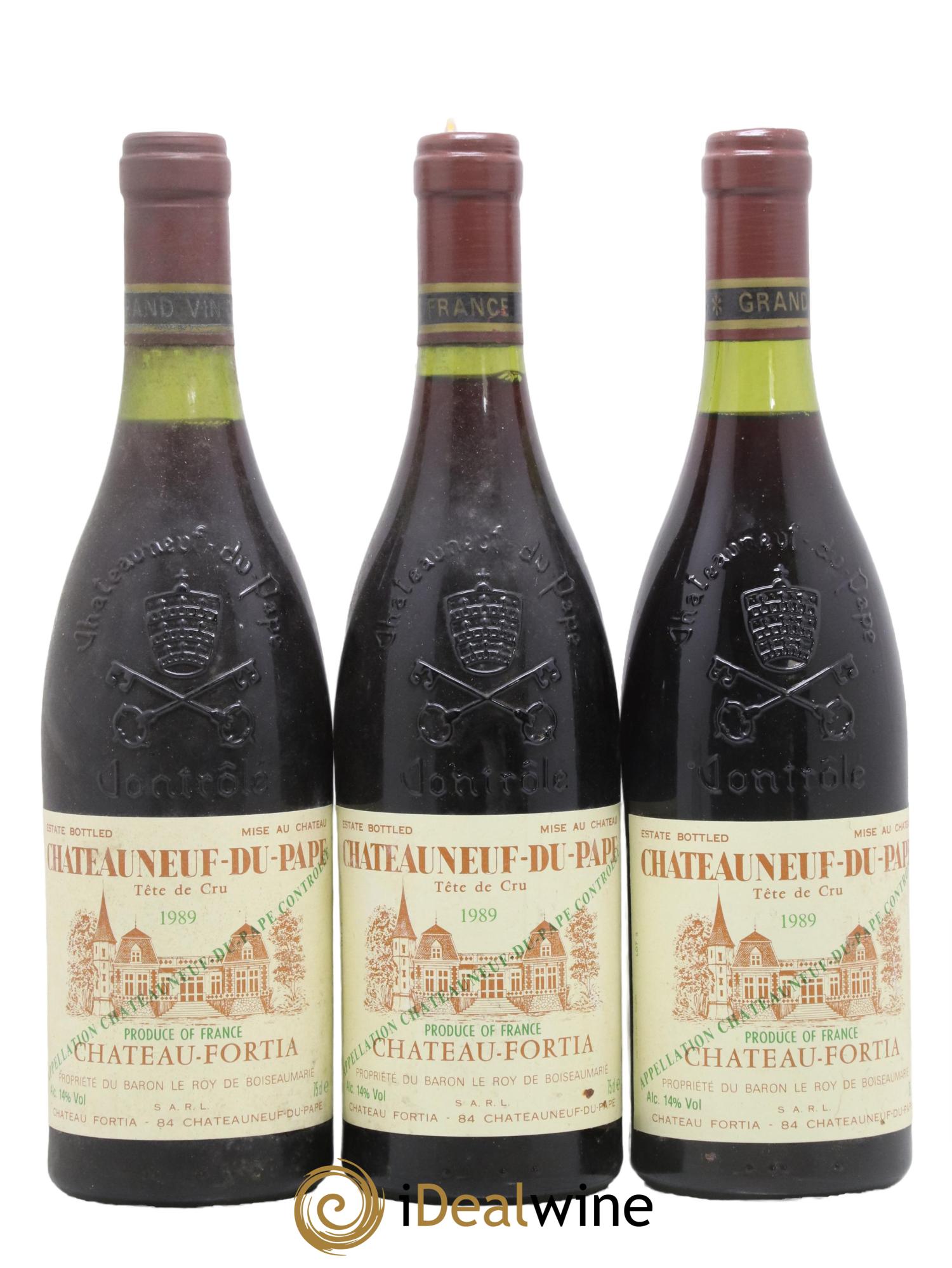 Châteauneuf-du-Pape Tête de Cru Château Fortia 1989 - Lot de 3 bouteilles - 0