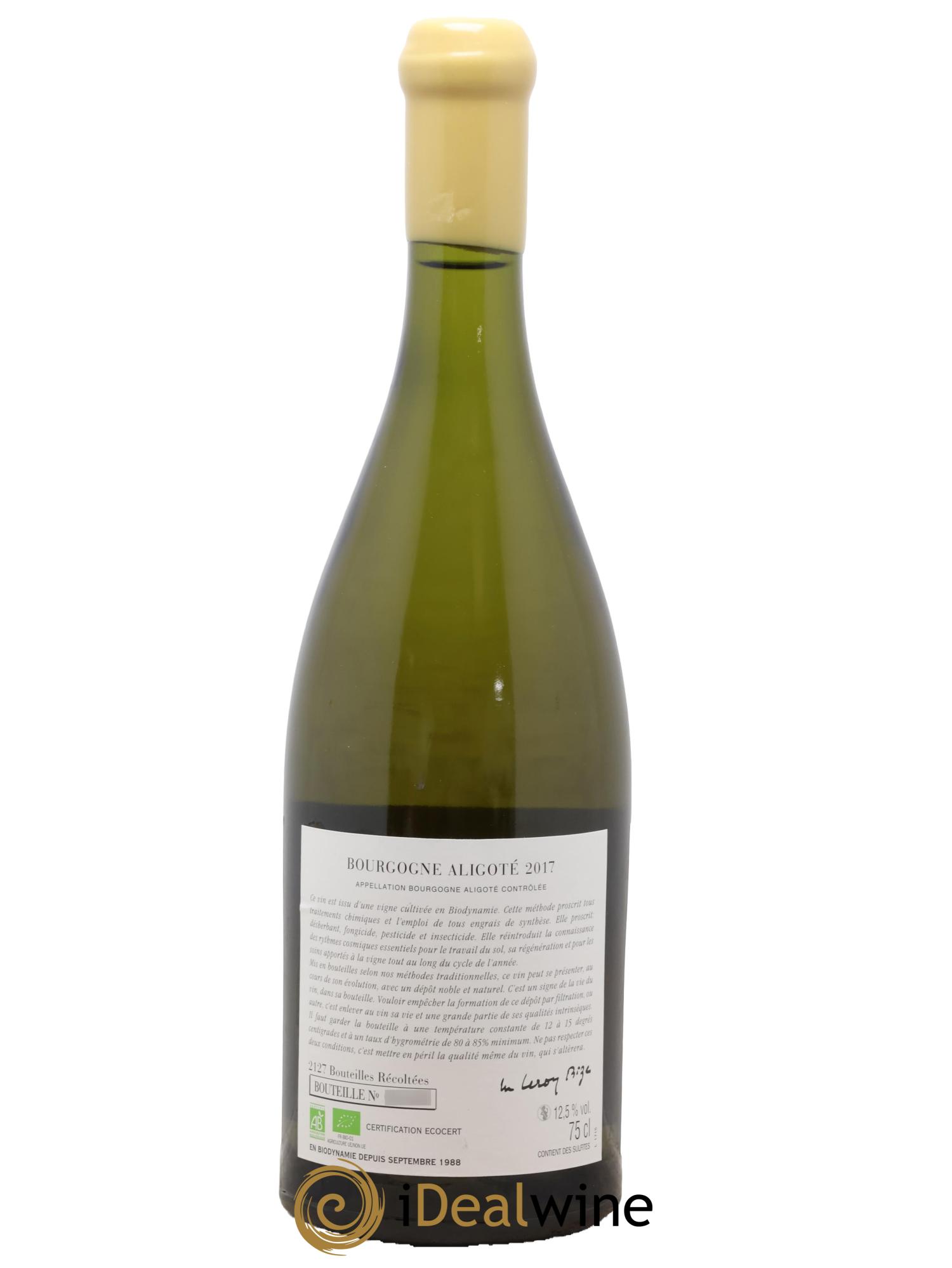 Bourgogne Aligoté Sous Chatelet d'Auvenay (Domaine) 2017 - Lot de 1 bouteille - 1