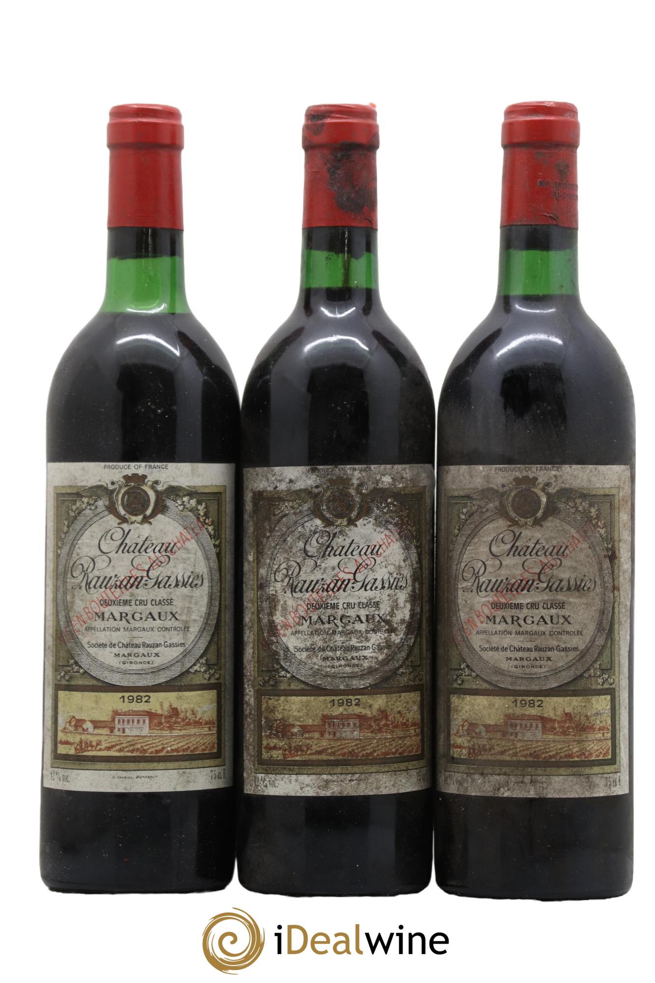 Château Rauzan-Gassies 2ème Grand Cru Classé 1982 - Lot of 3 bottles - 0