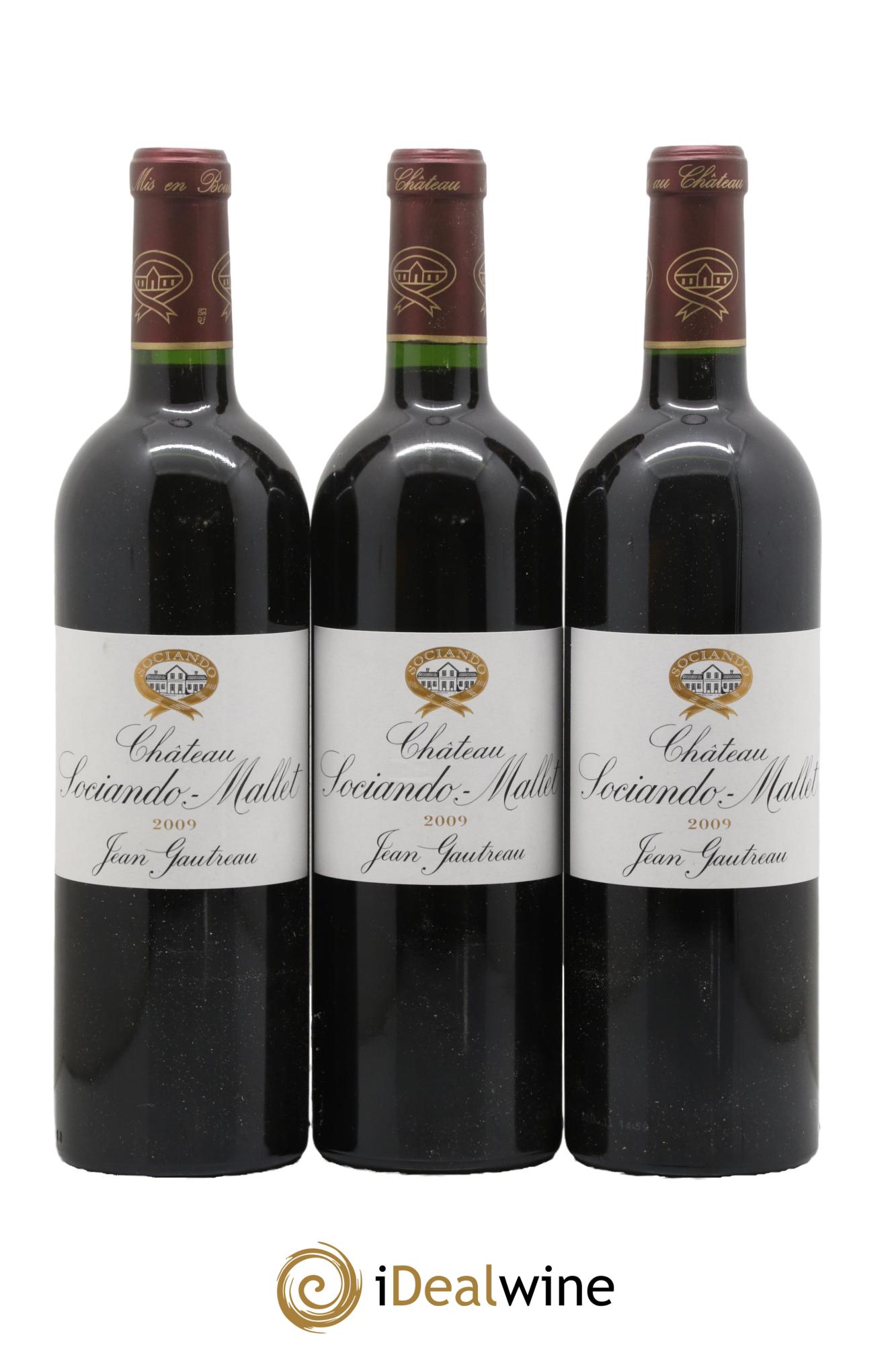Château Sociando Mallet 2009 - Lot de 3 bouteilles - 0