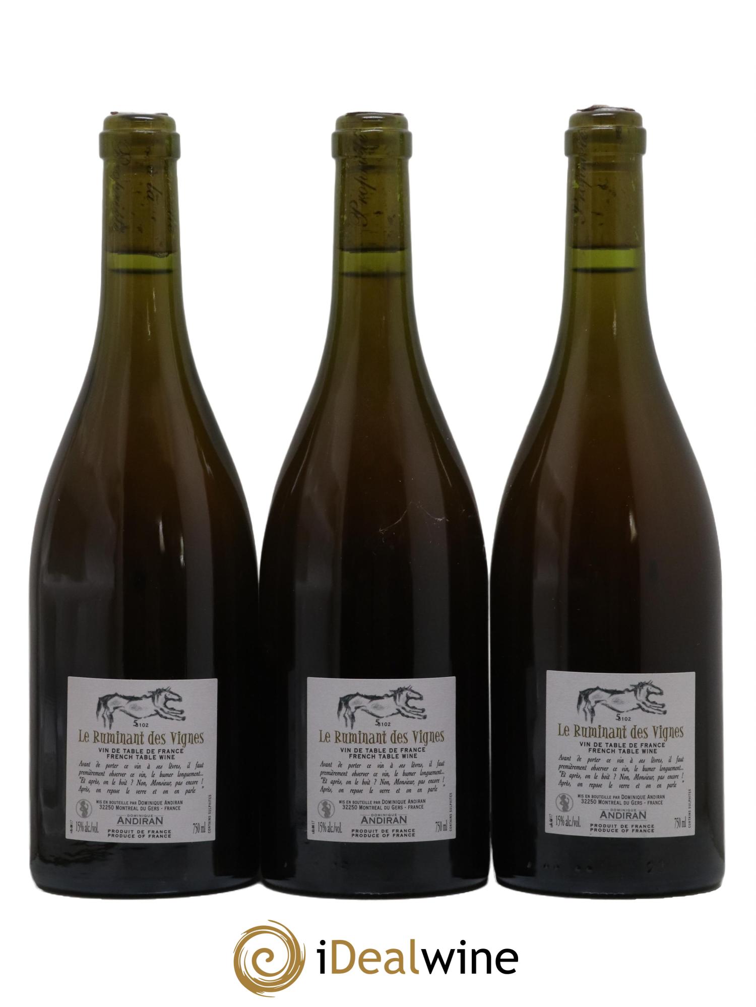 Vin de France Ruminant des Vignes Domaine Dominique Andiran - Lot de 3 bouteilles - 1