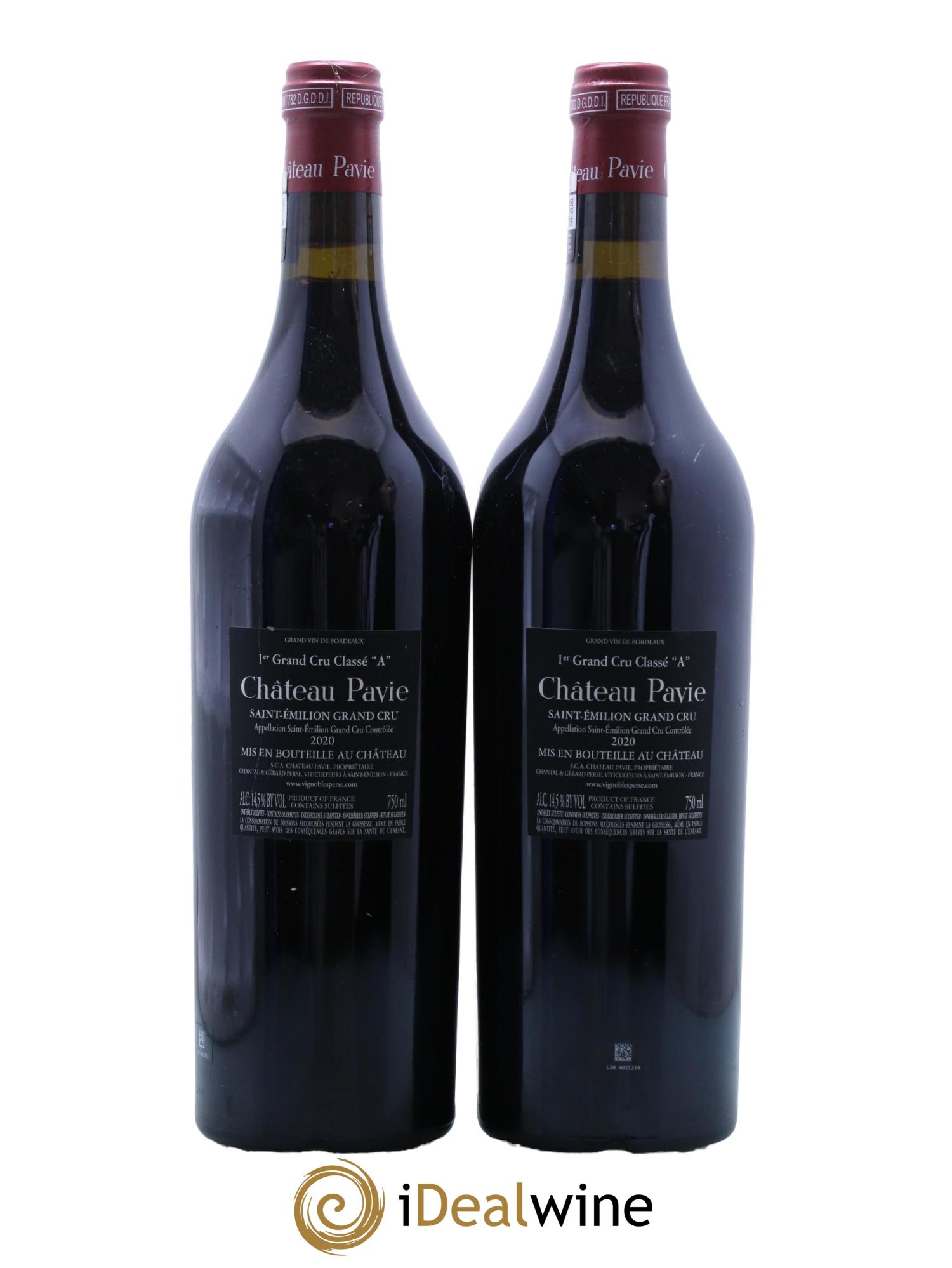 Château Pavie 1er Grand Cru Classé A 2020 - Lot de 2 bouteilles - 1