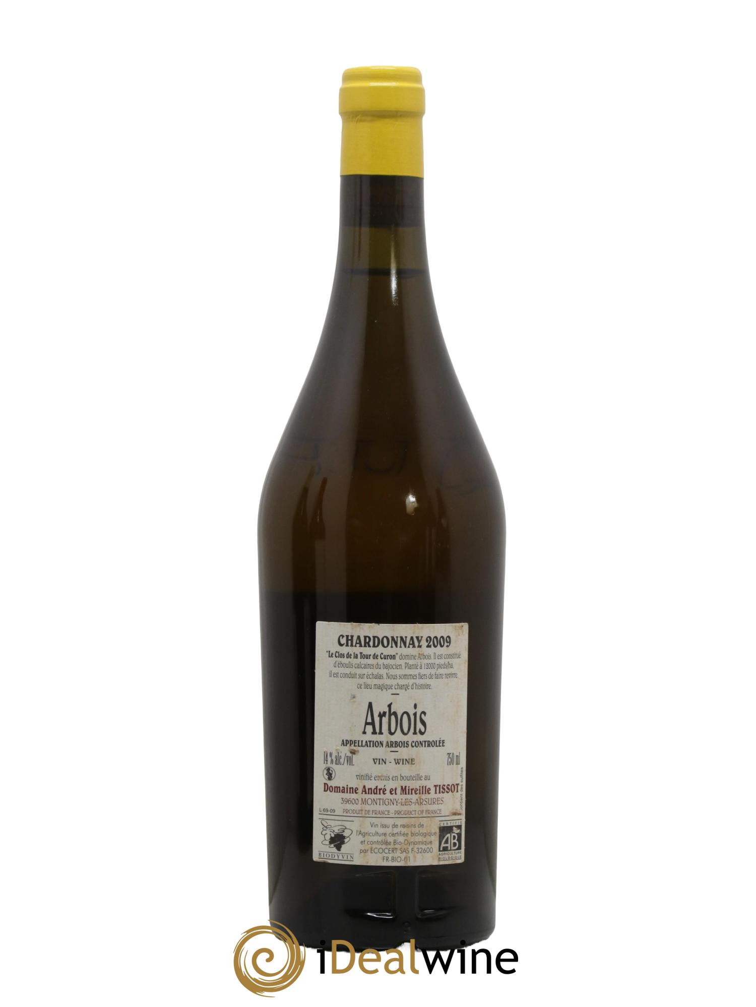 Arbois Chardonnay Le Clos de la Tour de Curon Bénédicte et Stéphane Tissot 2009 - Lot de 1 bouteille - 1