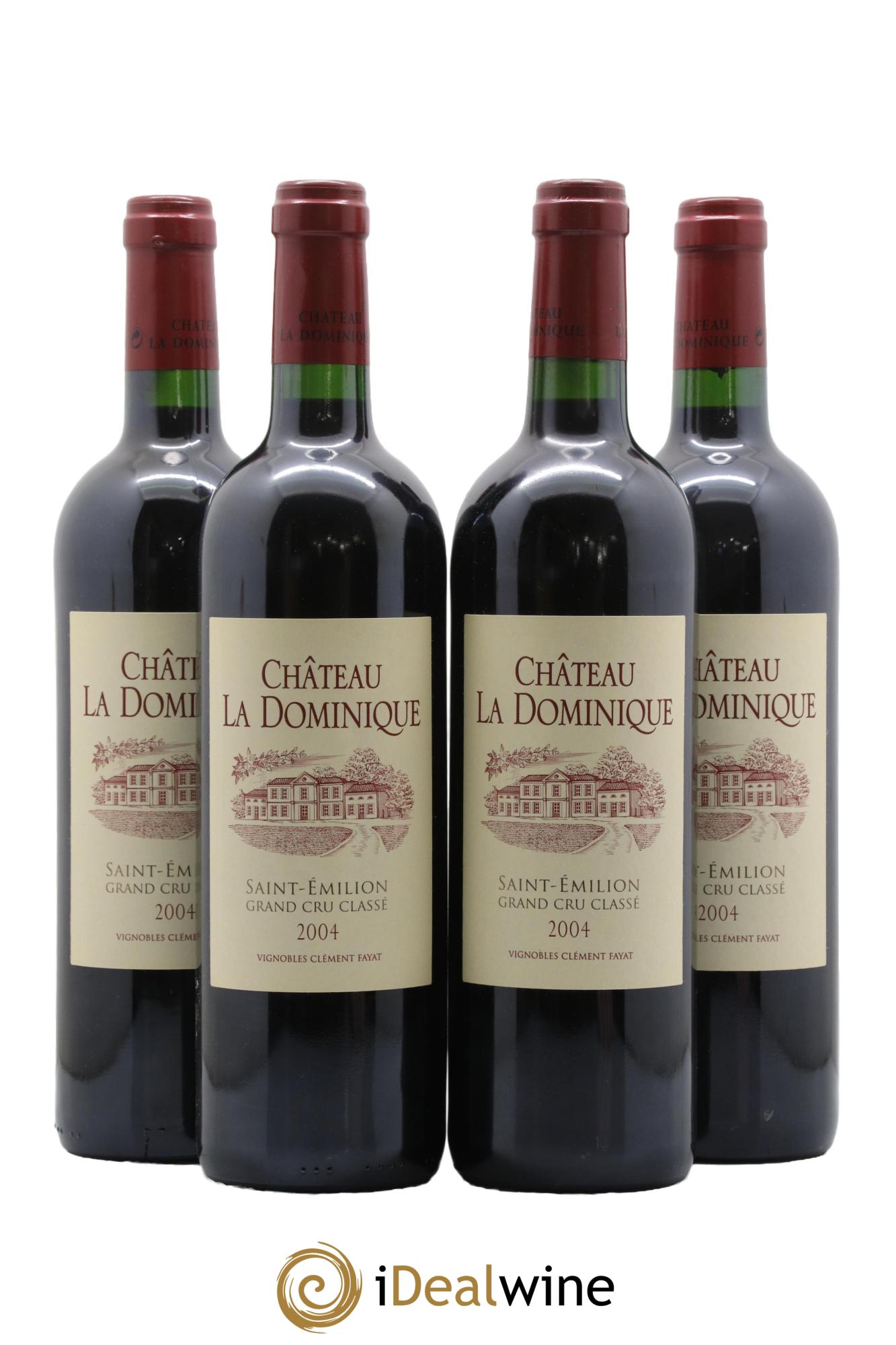 Château la Dominique Grand Cru Classé 2004 - Posten von 4 Flaschen - 0