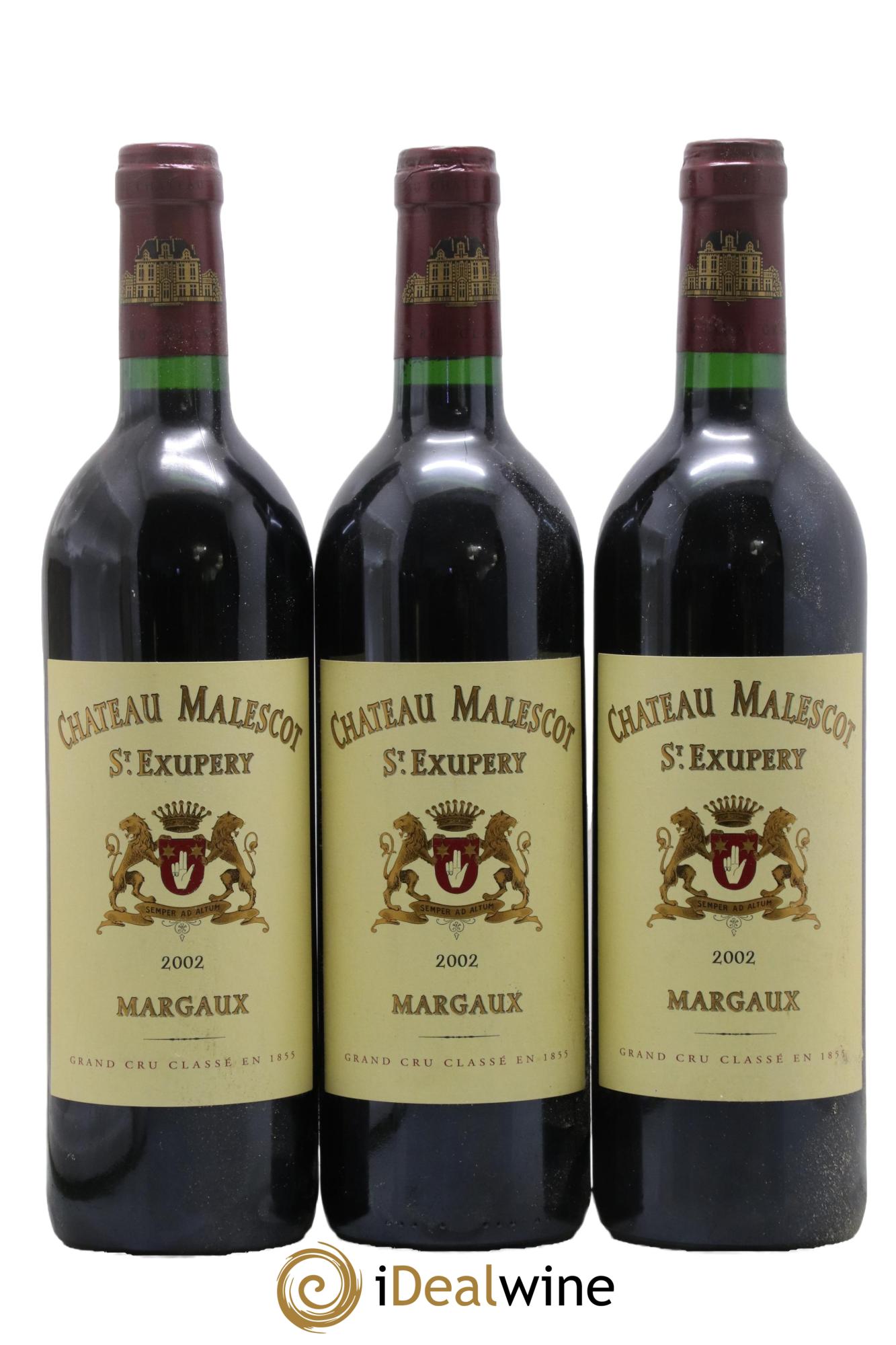 Château Malescot Saint-Exupéry 3ème Grand Cru Classé 2002 - Lot de 3 bouteilles - 0