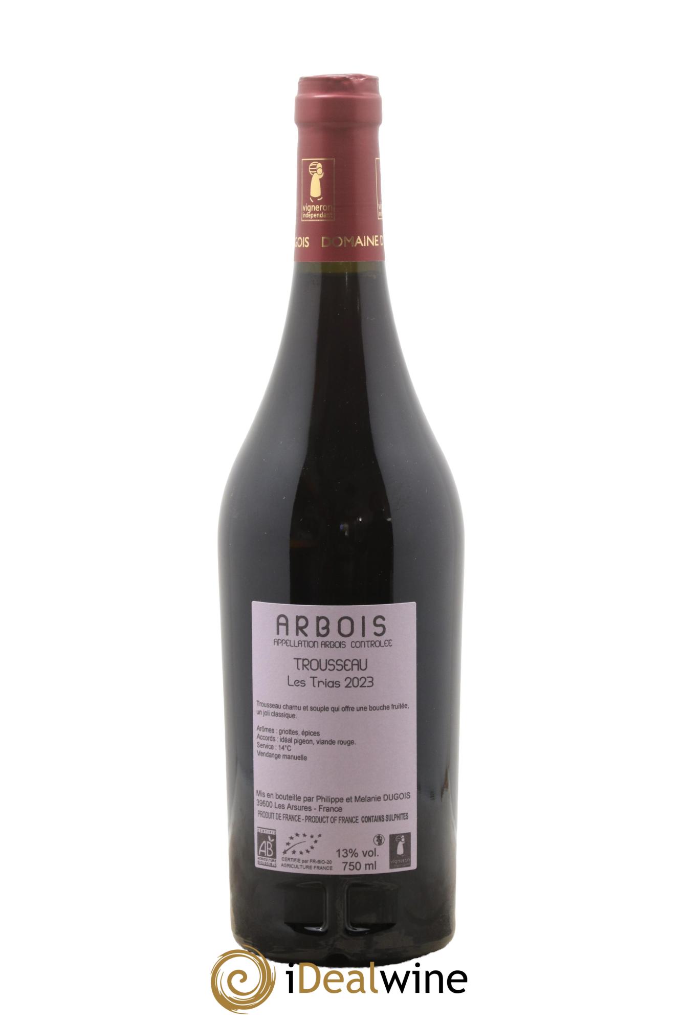 Arbois Trousseau Les Trias Domaine Dugois 2023 - Posten von 1 Flasche - 1