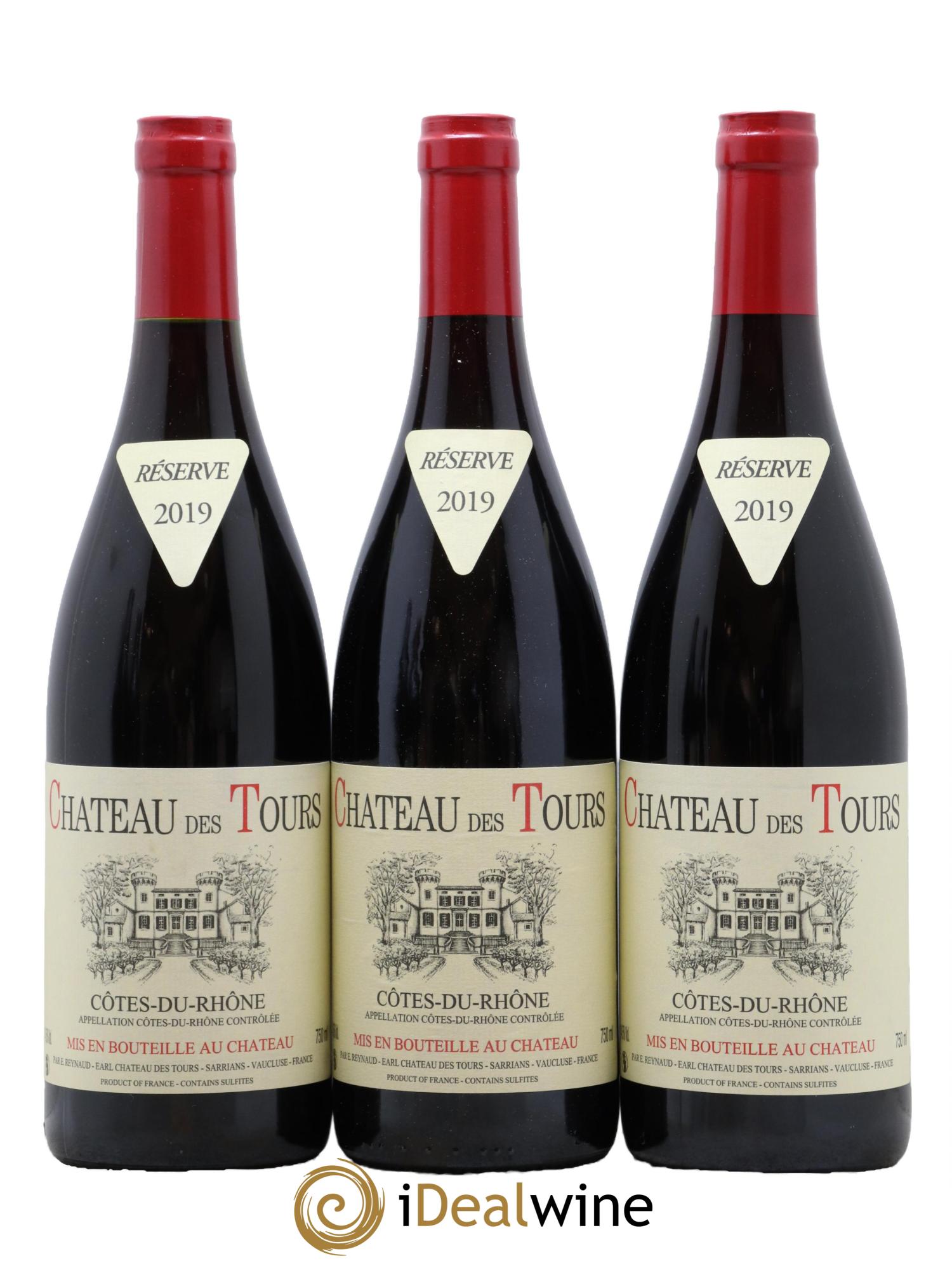 Côtes-du-Rhône Château des Tours Emmanuel Reynaud 2019 - Lot de 3 bouteilles - 0