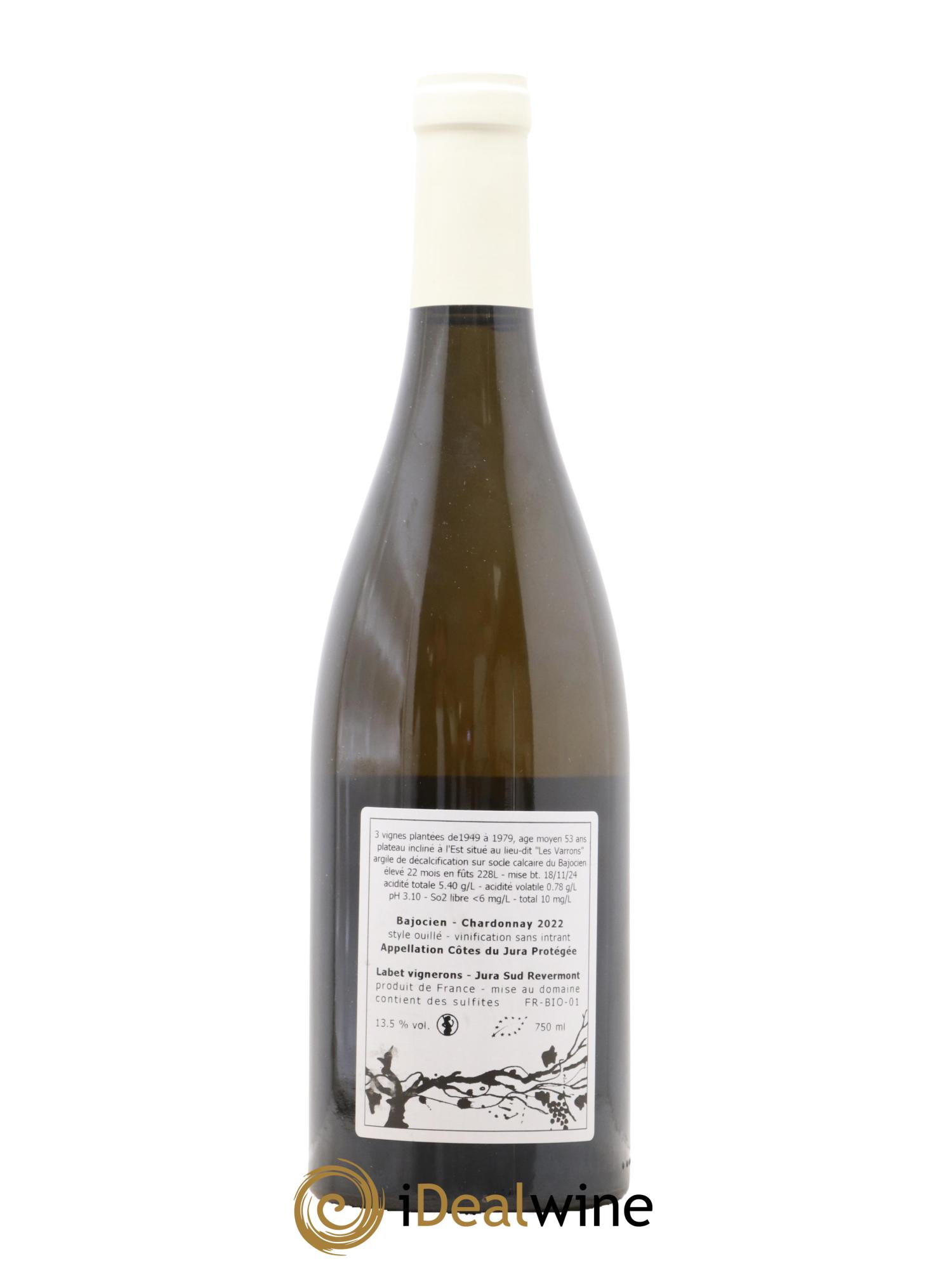 Côtes du Jura Chardonnay Bajocien Romain - Julien  - Charline Labet 2022 - Lot de 1 bouteille - 1