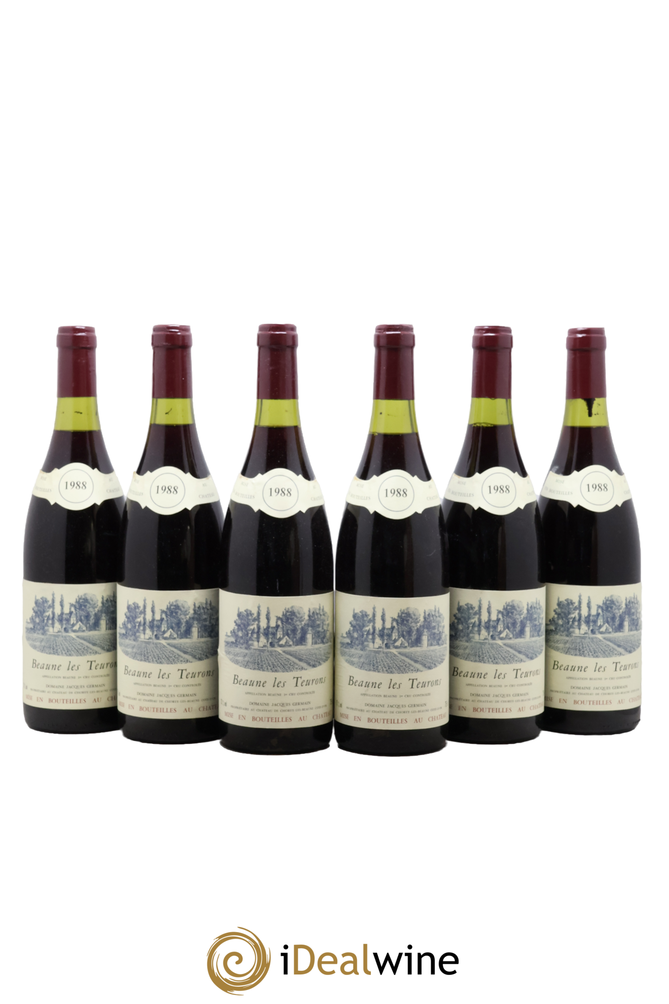 Beaune Les Teurons Domaine Jacques Germain 1988 - Lot de 6 bouteilles - 0